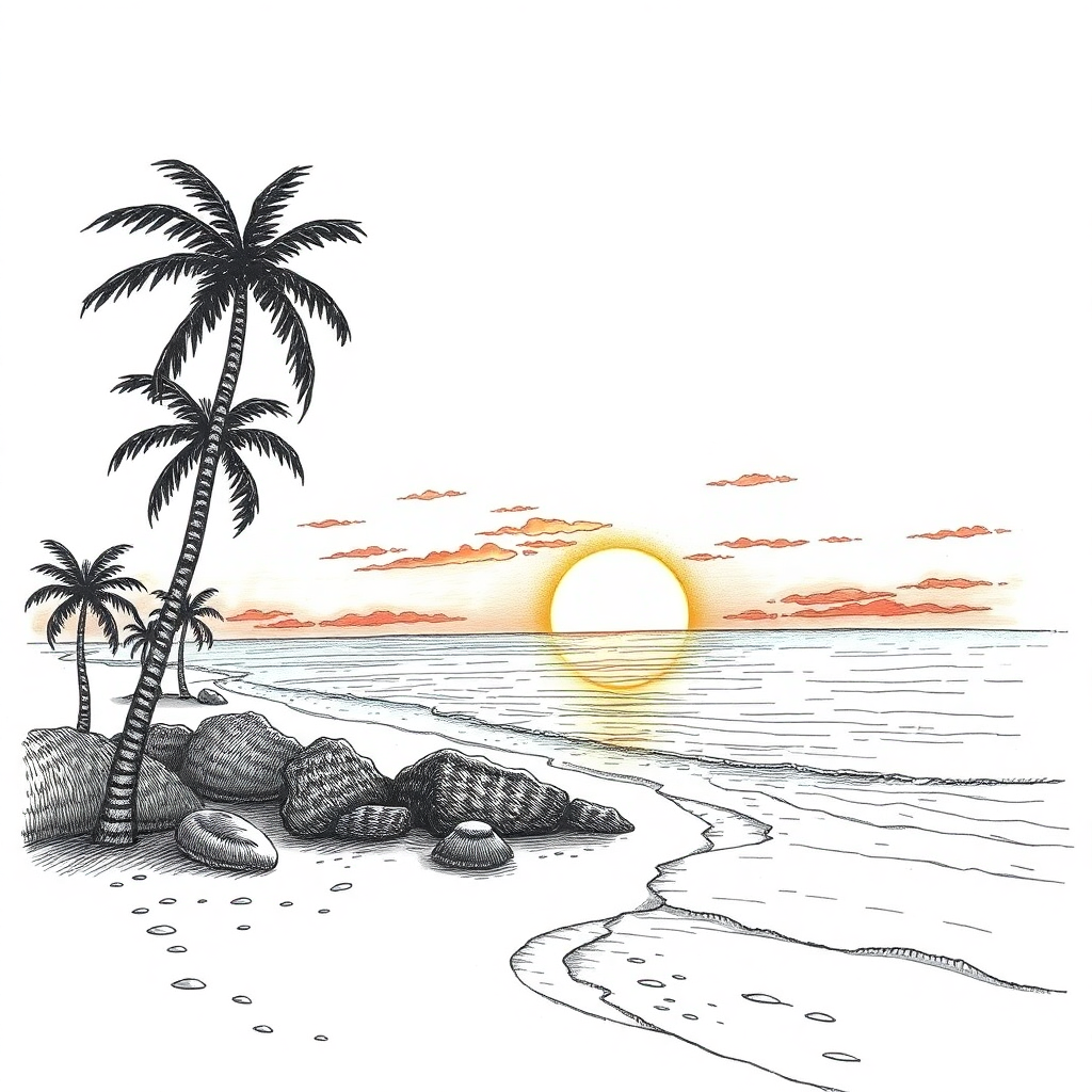 A Stunning Beach Artwork by Tamura