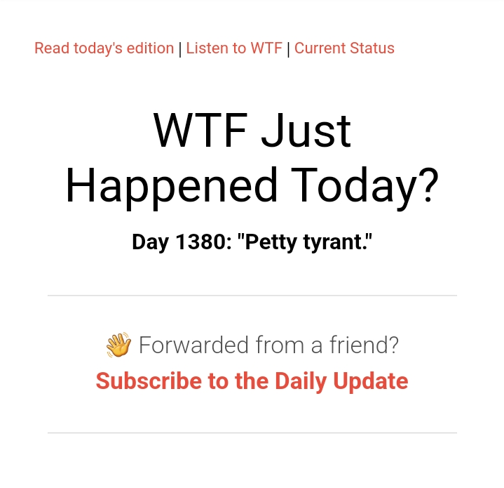 What Just Happened Today? The Chronicles of Day 1380