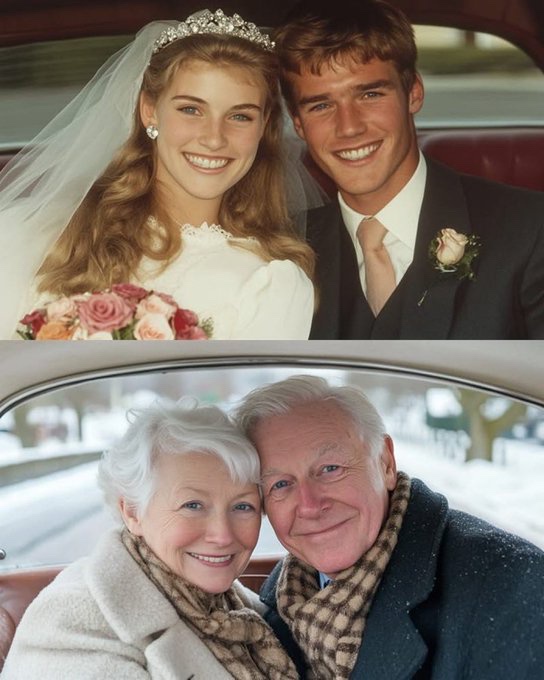 A couple beautifully recreates their wedding photo on their 60th anniversary.