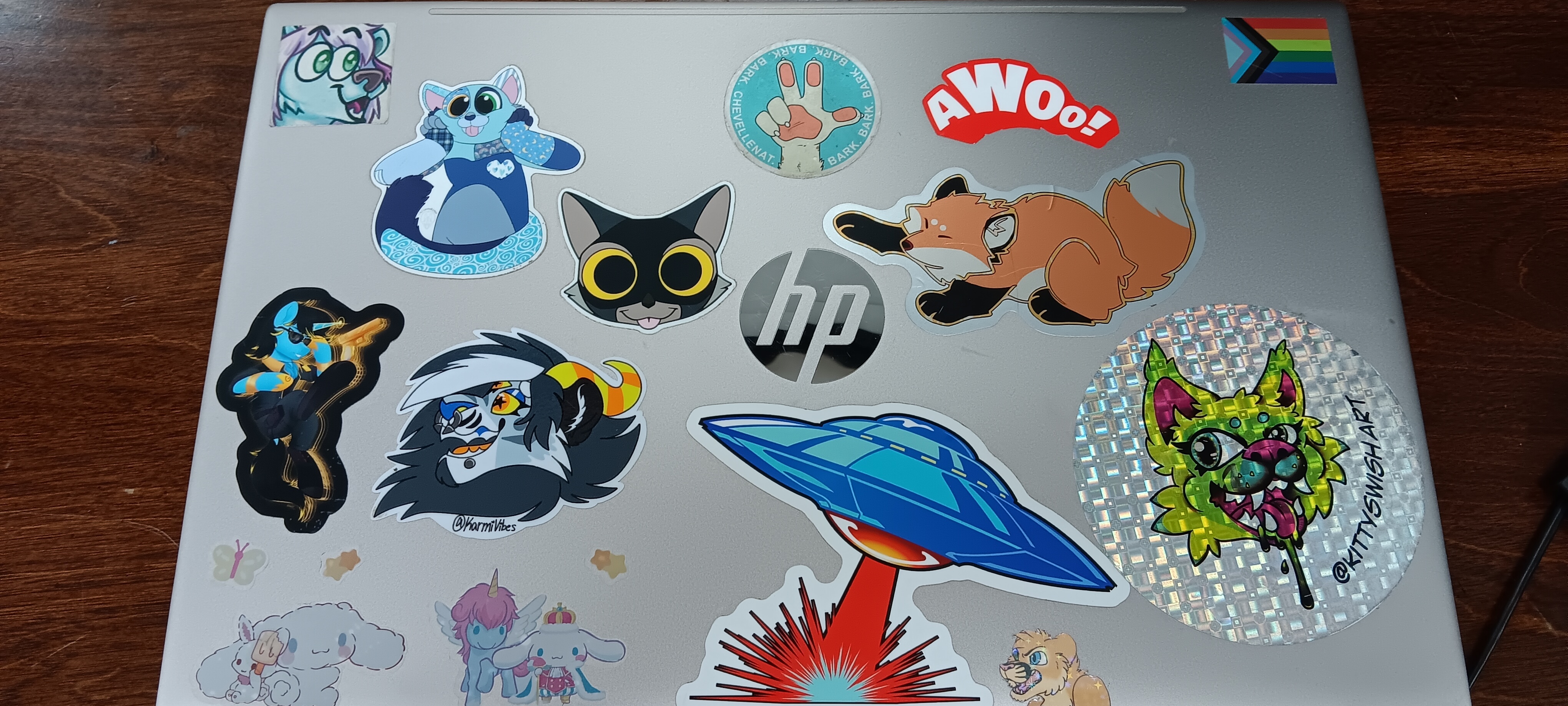 As a proud furry, my laptop is covered in stickers!