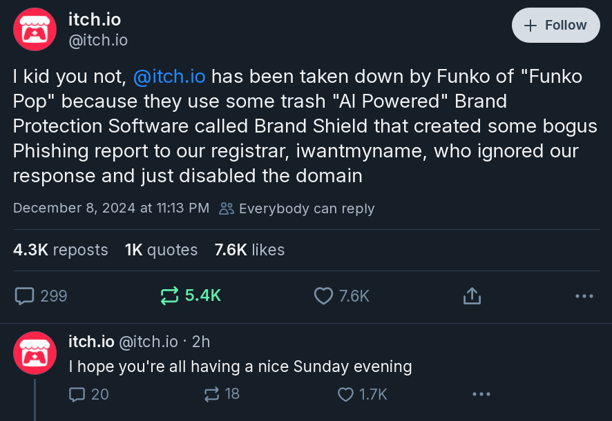 The Great Shutdown: itch.io Goes Dark After AI Copyright Drama with Funko