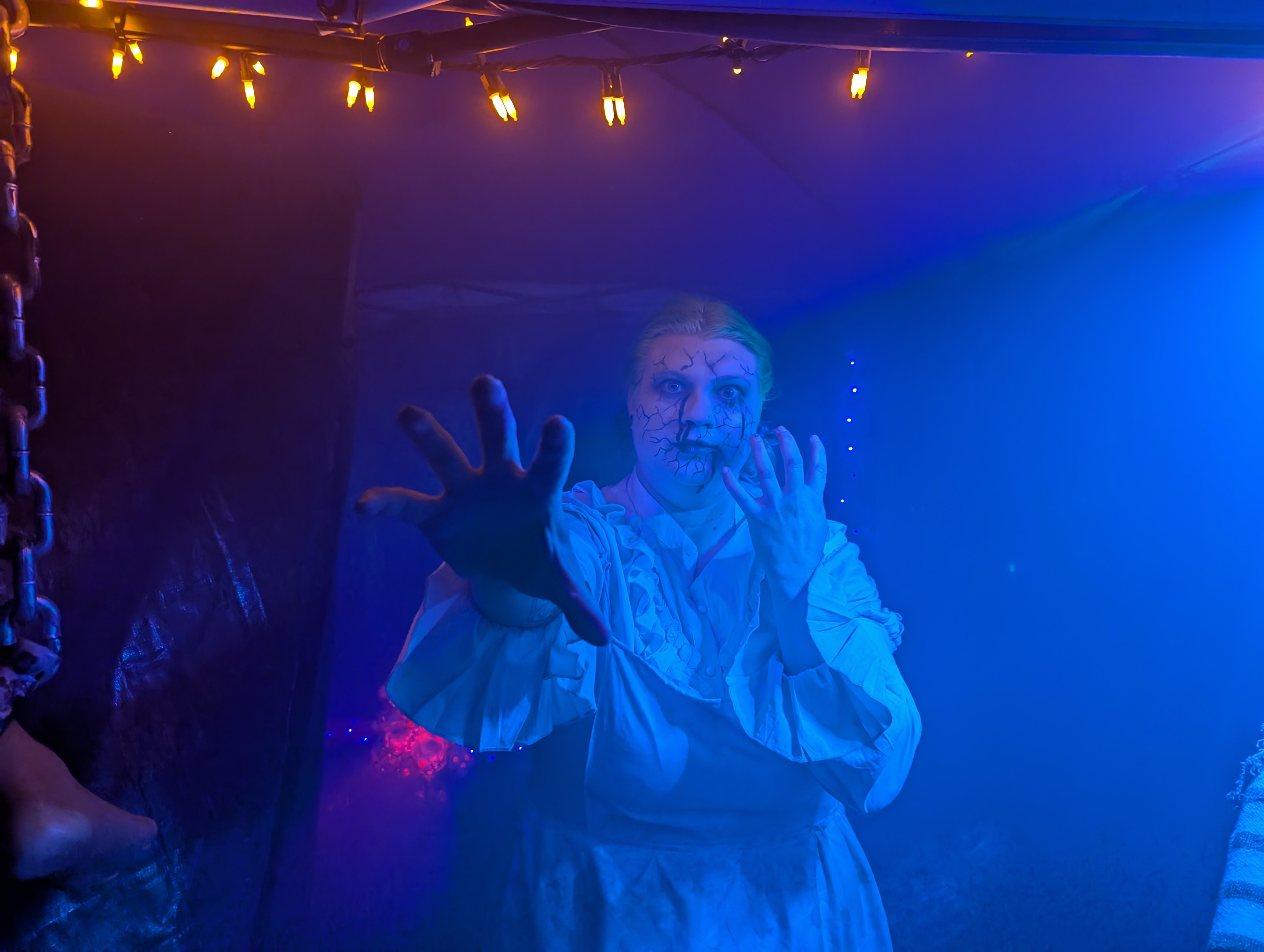 My husband and I are 'working' at a haunted house!