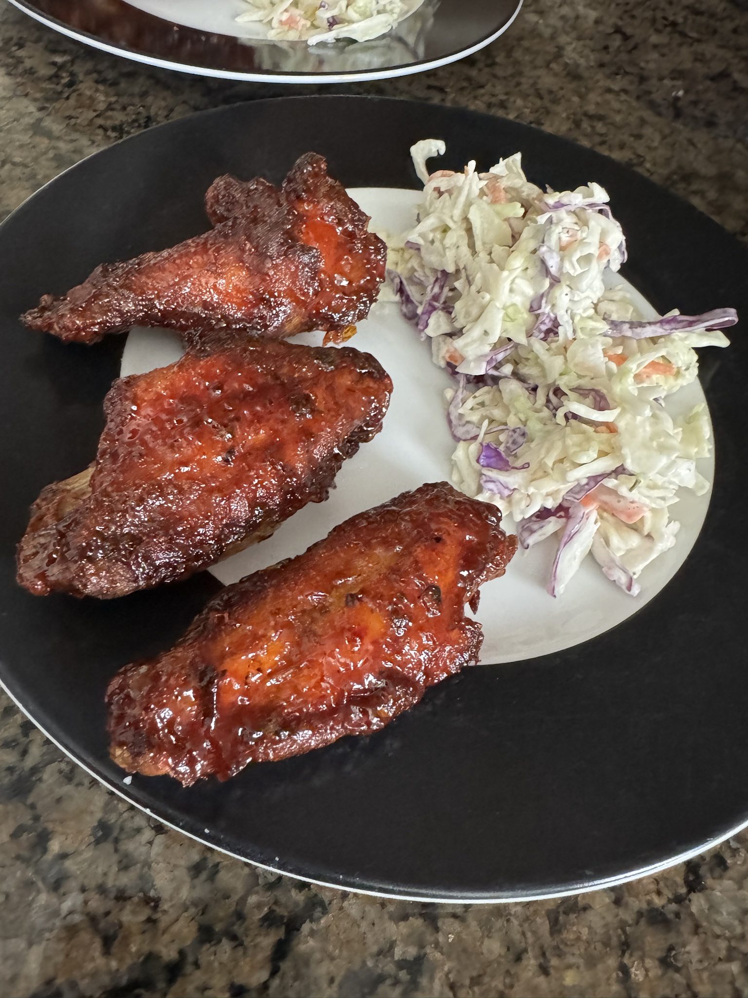 Savory Smoked BBQ Hot Wings Paired with Blue Cheese Coleslaw