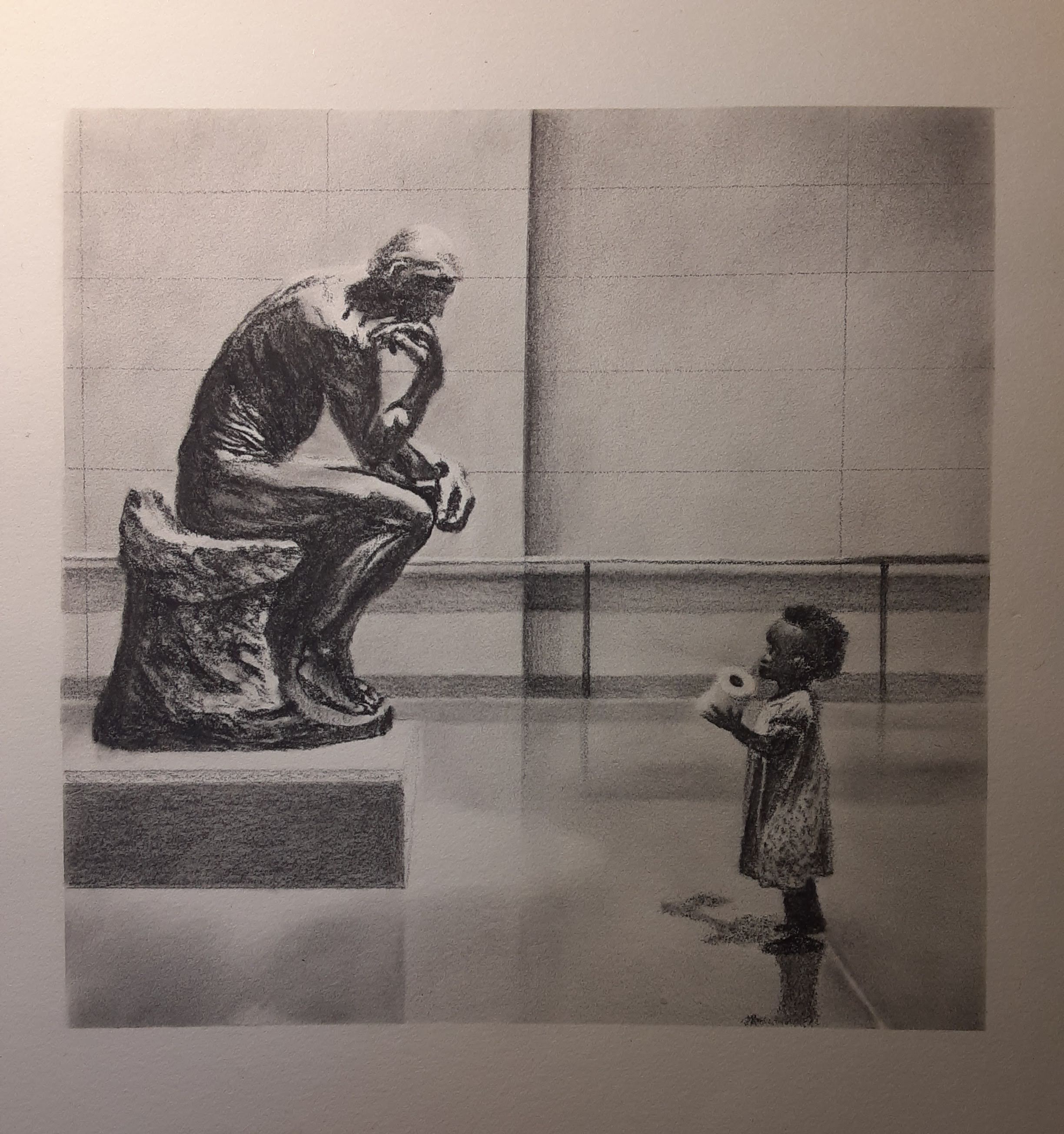 The Charcoal Masterpiece: A Tribute to The Thinker