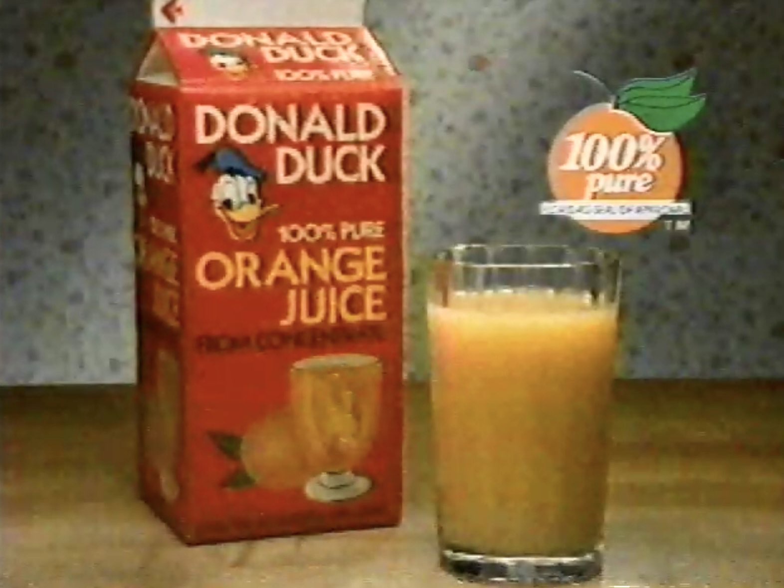 Throwback to 1986 with Donald Duck's refreshing orange juice!