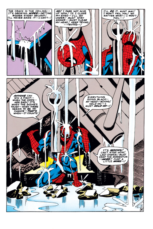 Spider-Man Struggling with Heavy Lifting