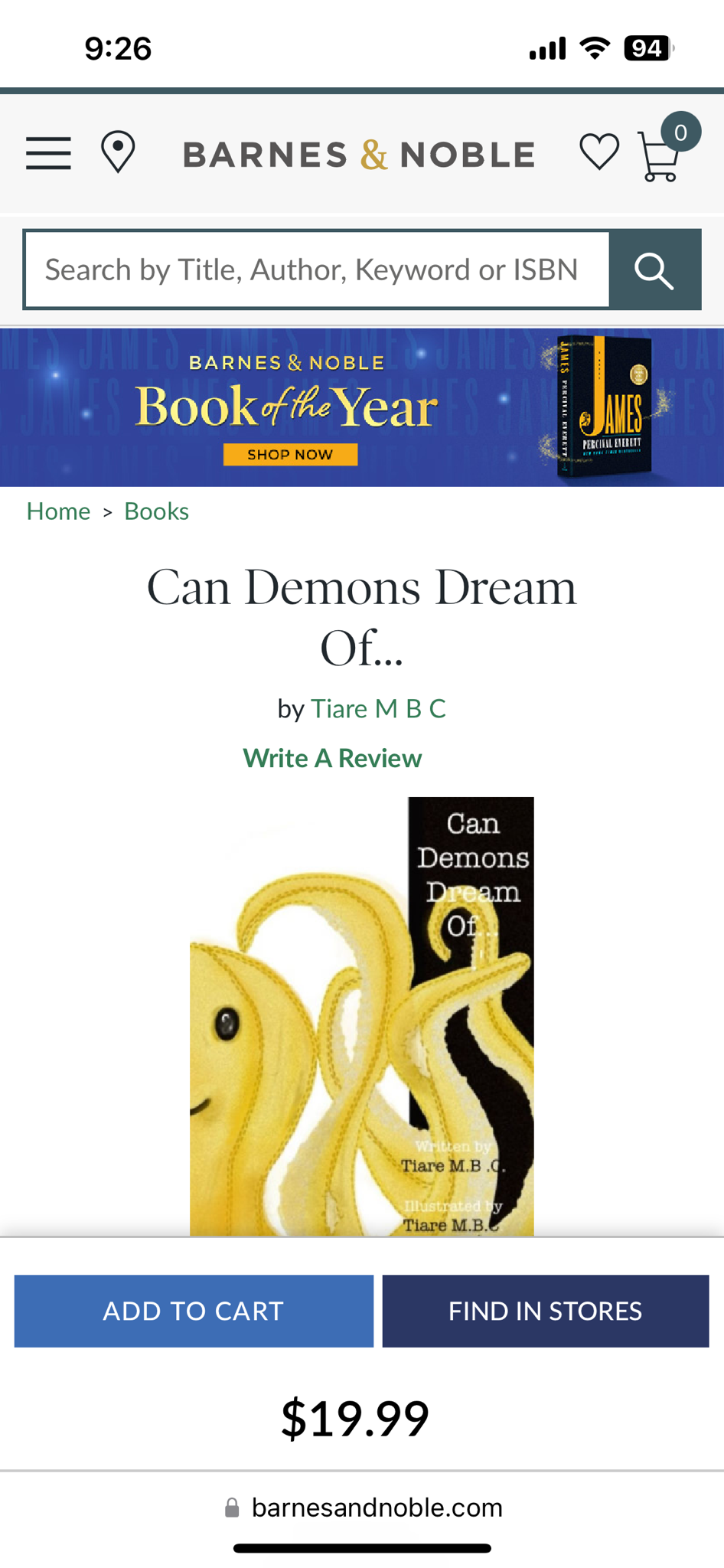 Exciting News: My Book is Now Available at Barnes and Noble!