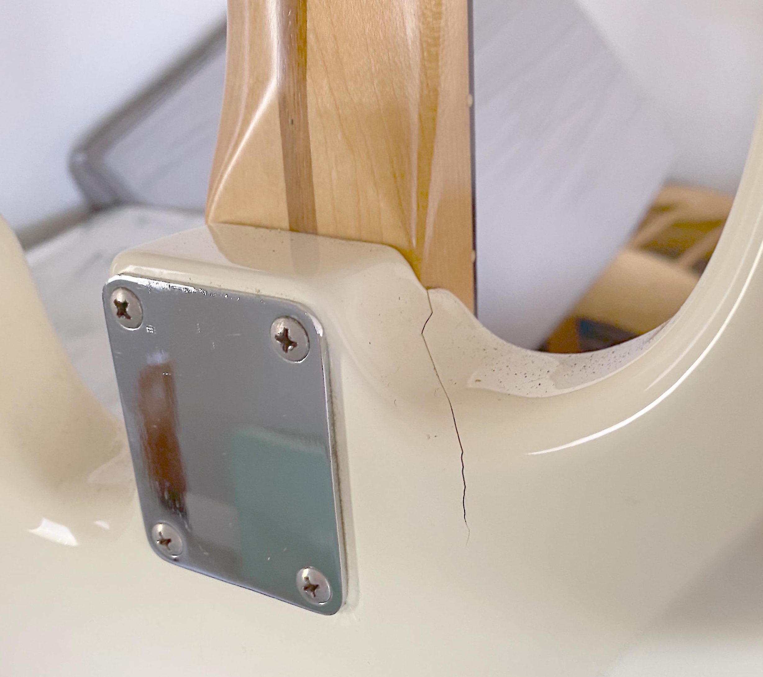 The Frustration of That Annoying Crack in Strat Neck Pockets