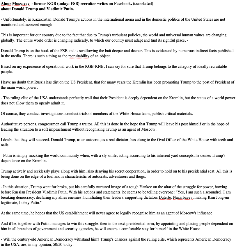 Explosive Revelations: Senior KGB/FSB Agent Claims Trump Was Recruited in 1987