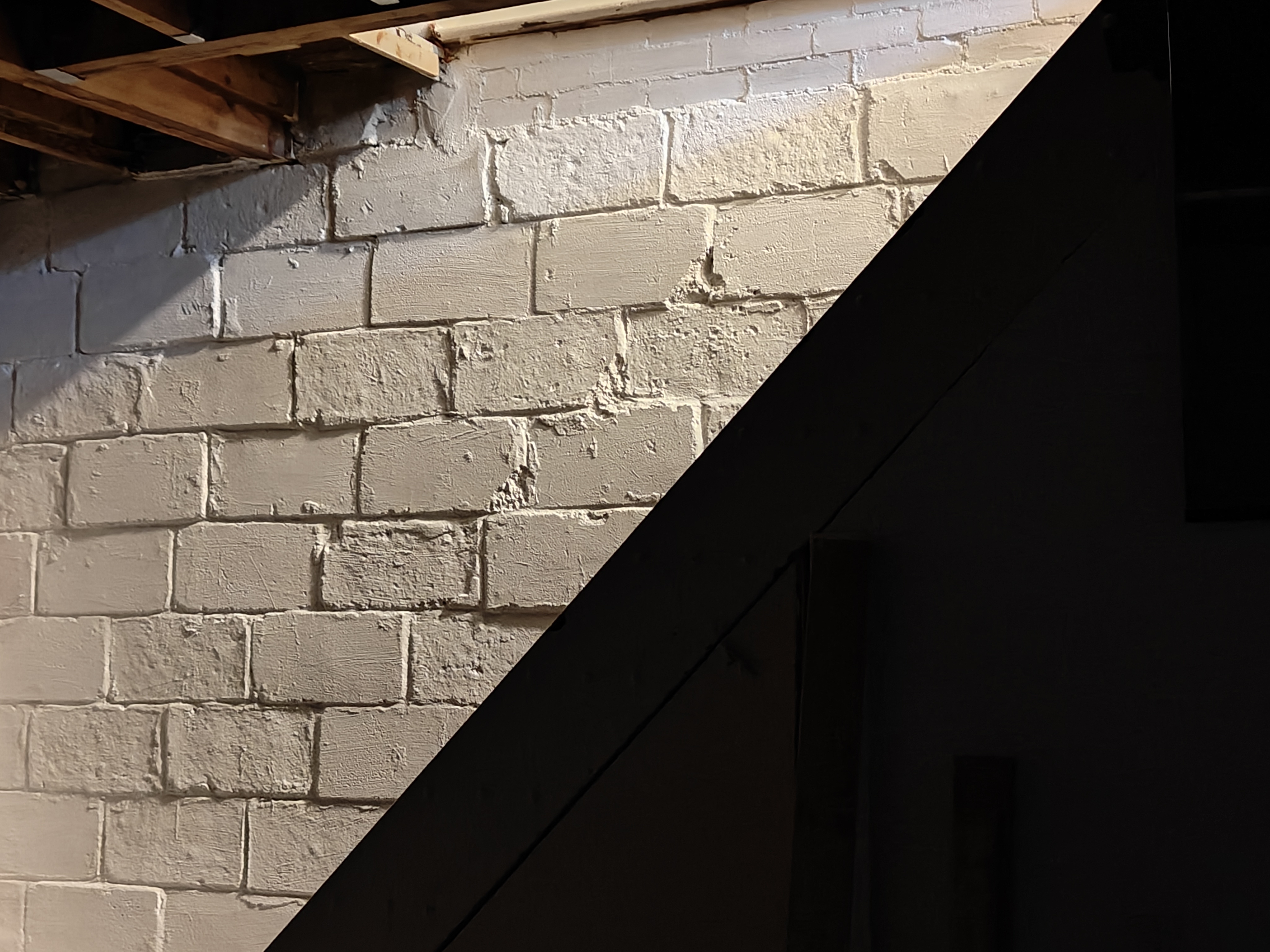 Just limewashed the block wall in my basement!
