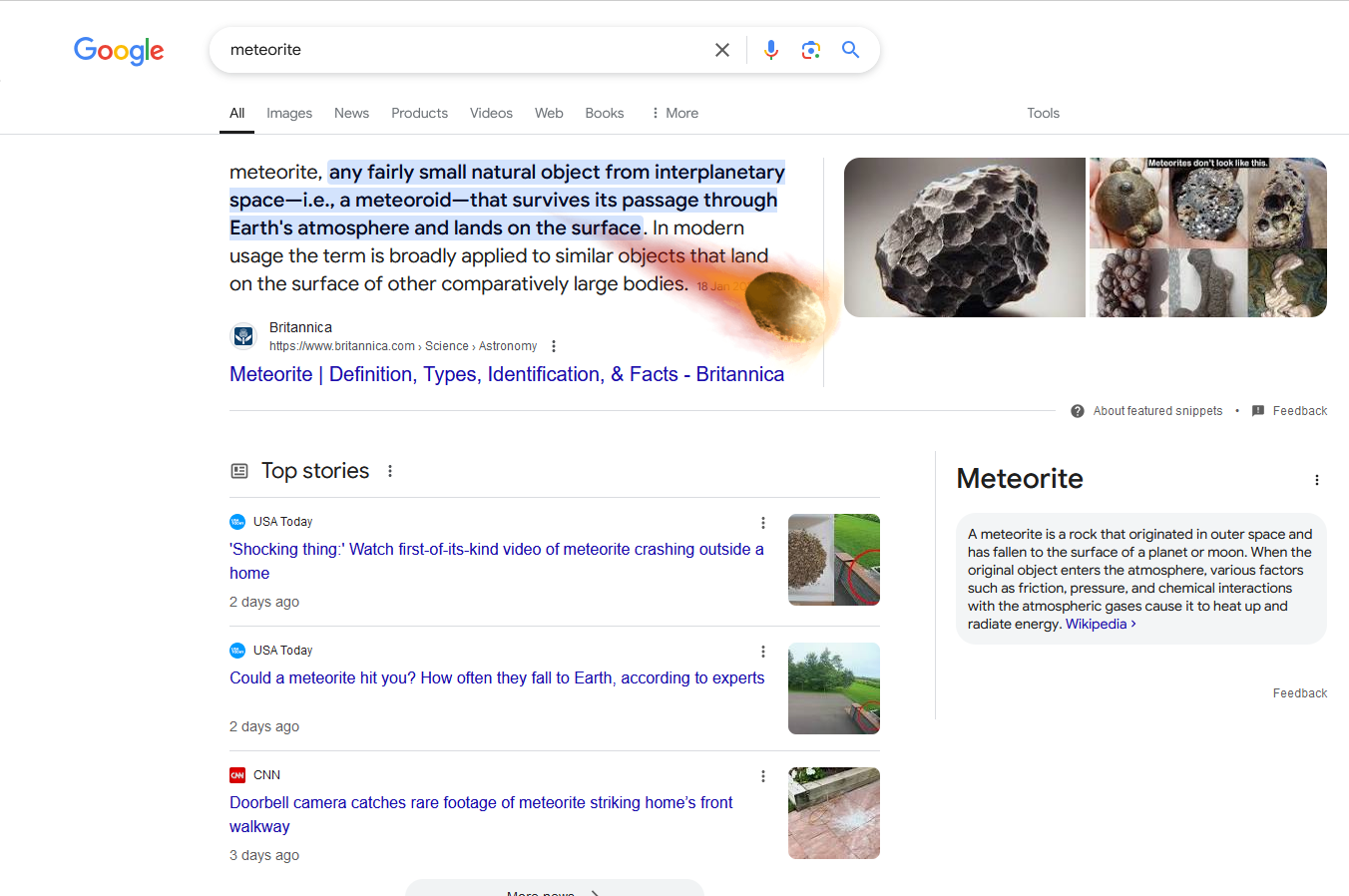 Surprise Animation Alert: Check Out Google’s Meteorite Feature!