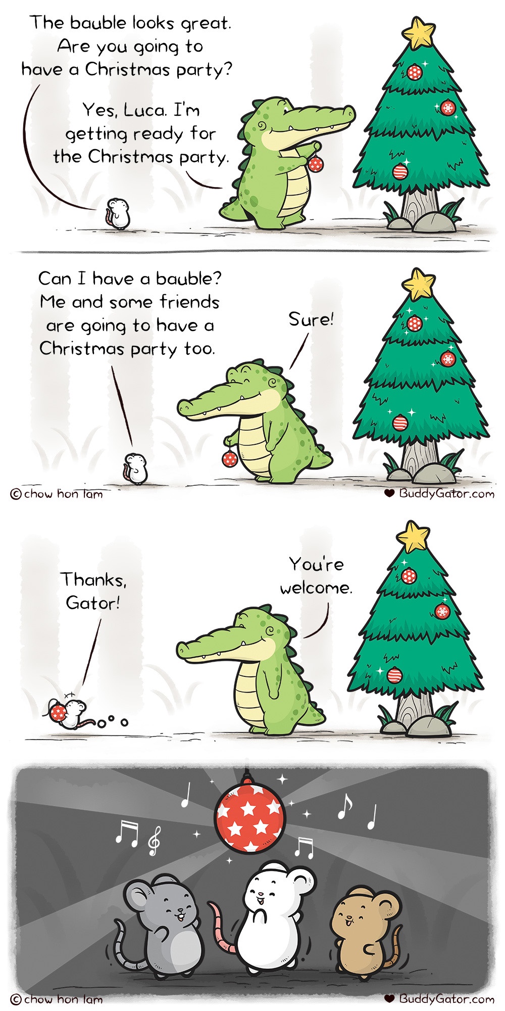 Buddy Gator wishes you a cozy and festive Christmas!
