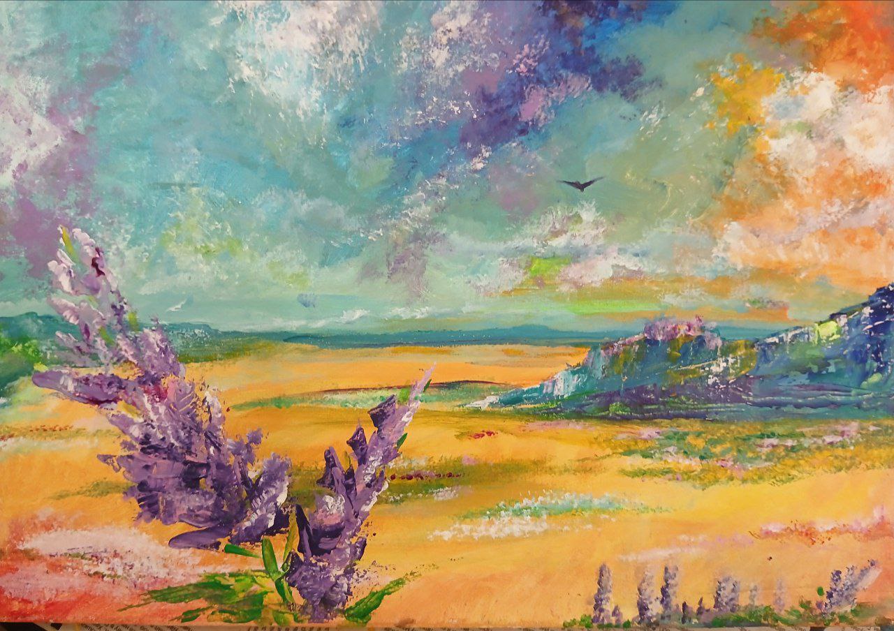 My Acrylic Masterpiece: The Valley of Golden Dreams