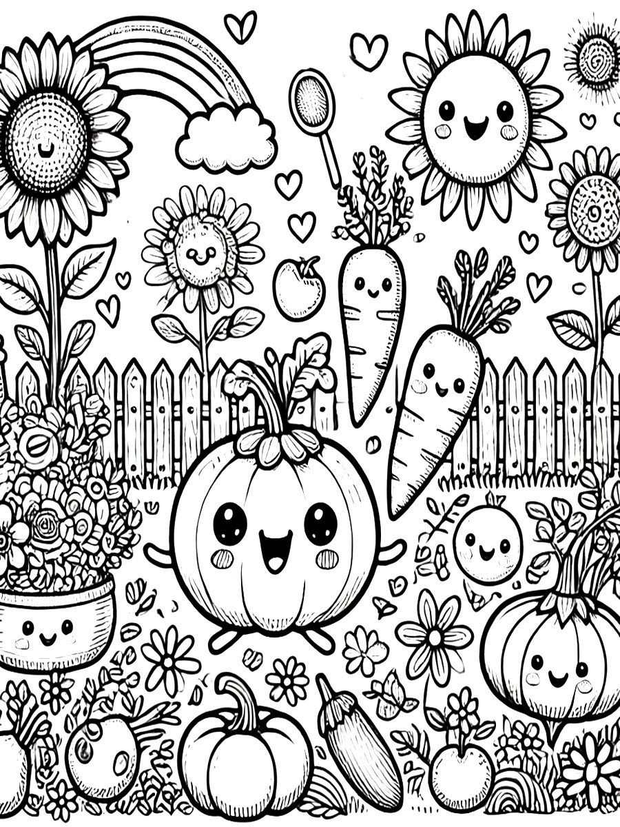 Fun with Vegetables: A Coloring Page for All Ages