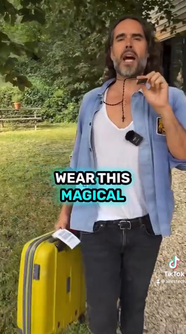 Words can't capture the joy of seeing Russell Brand selling magical amulets on Twitter