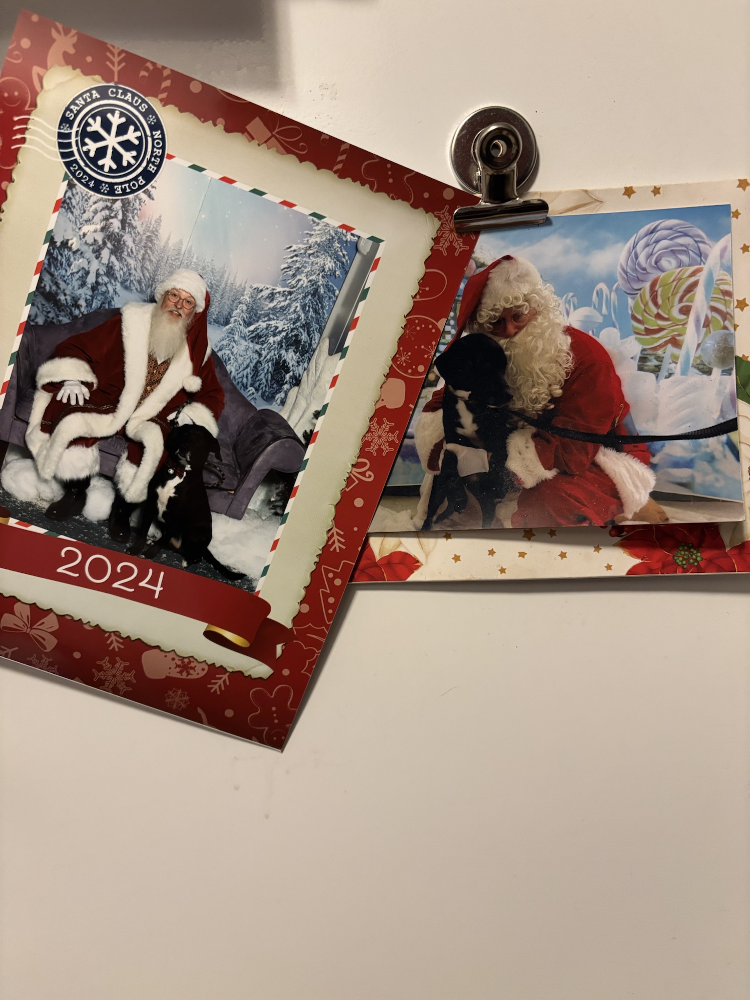 He can't contain his excitement when Santa arrives!