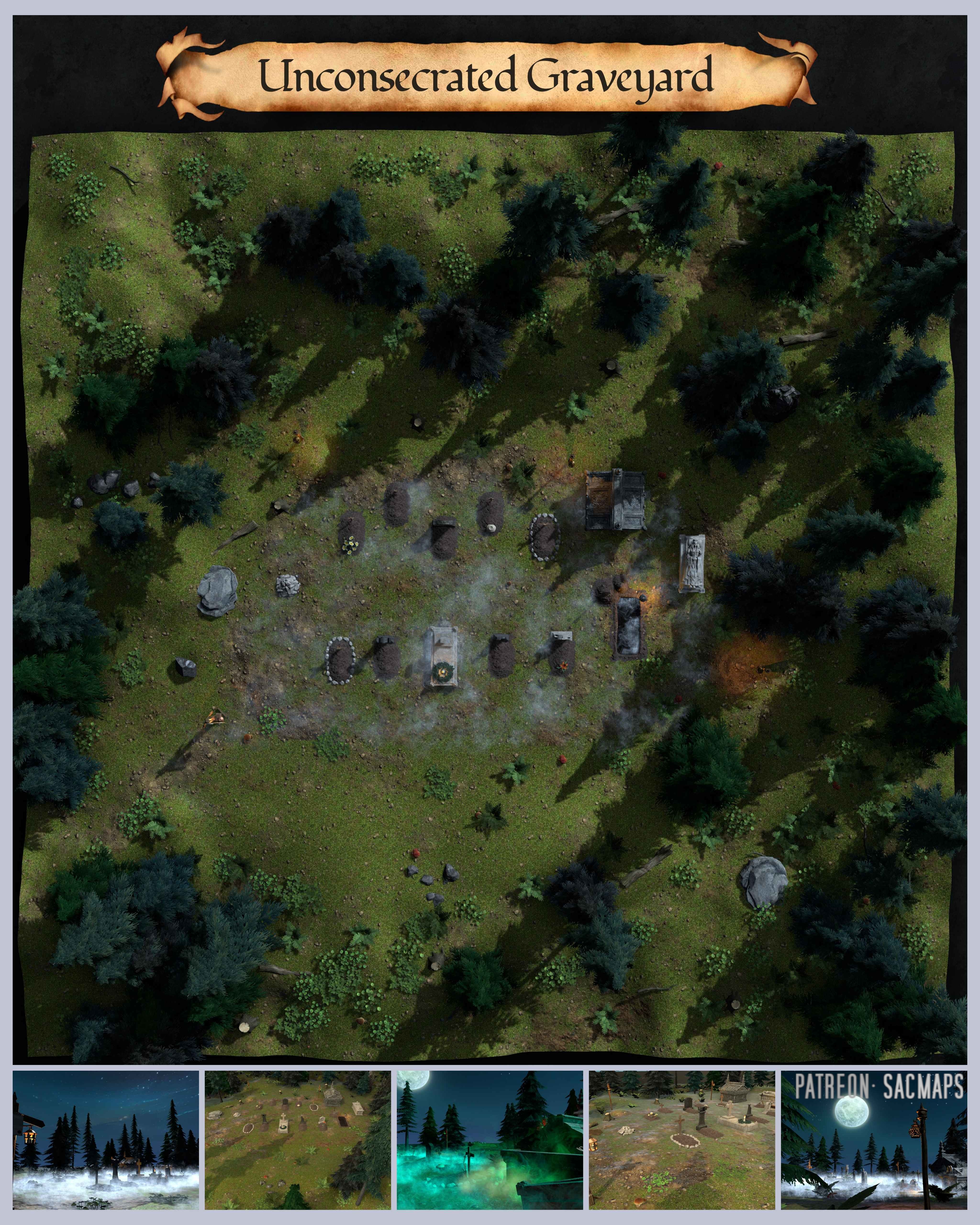 Unconsecrated Graveyard: Your Free Resource for DnD and TTRPG Maps