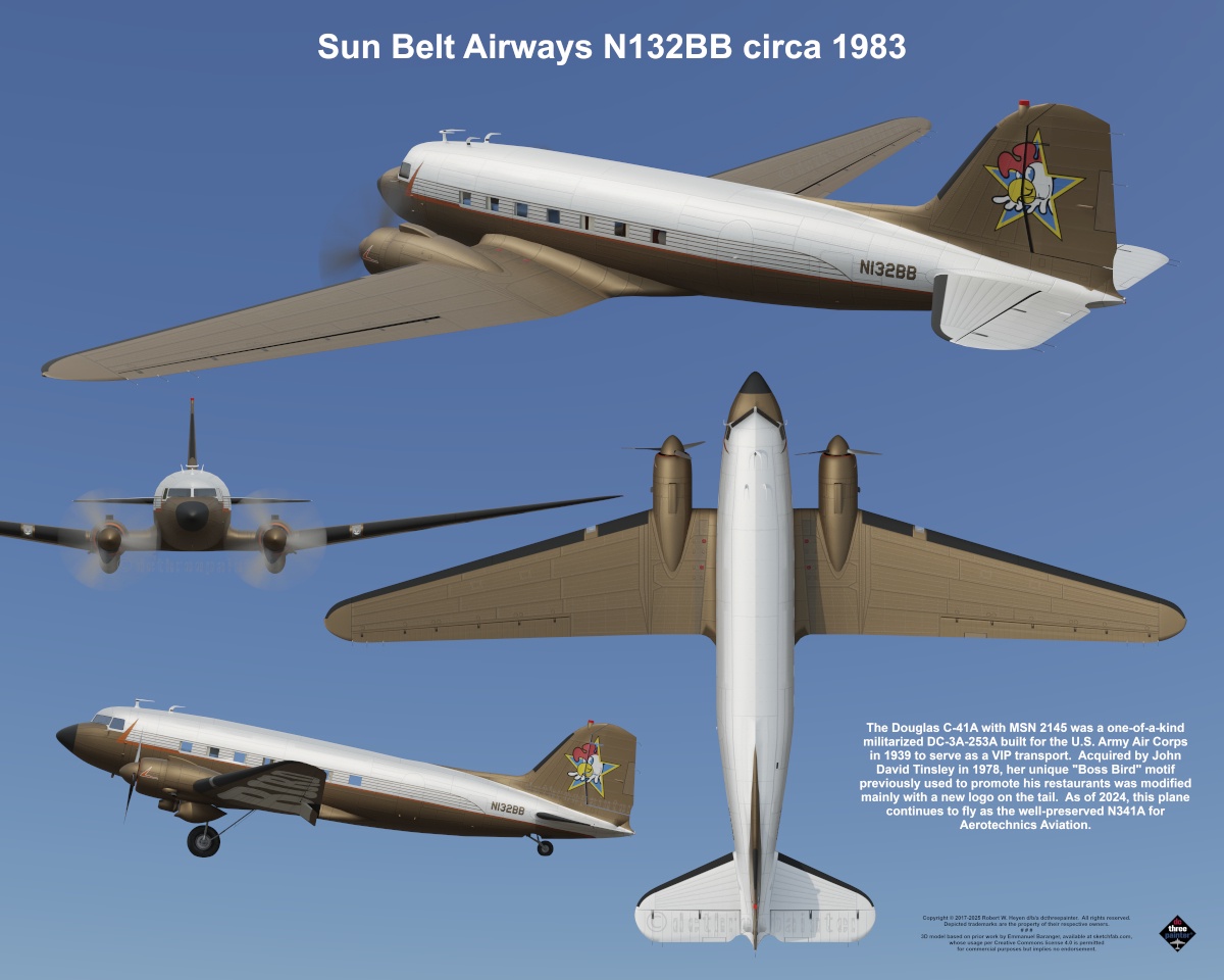 Throwback to Sun Belt Airways N132BB from 1983