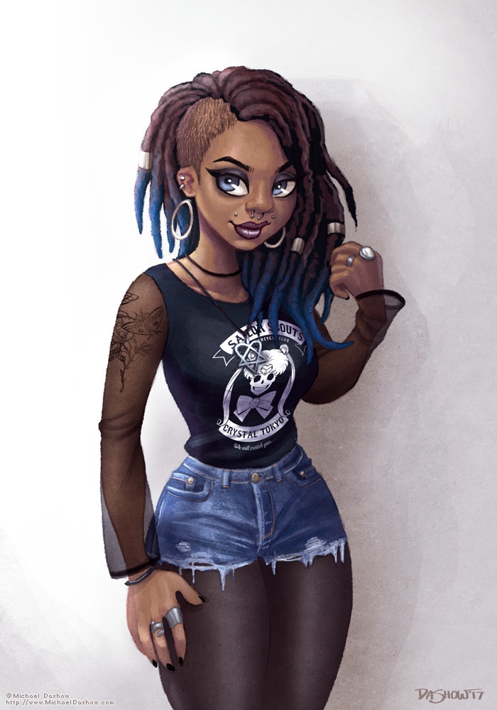 Searching for some goth-rock pin-up art?