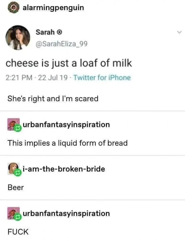 Isn't cheese just a solidified version of milk?