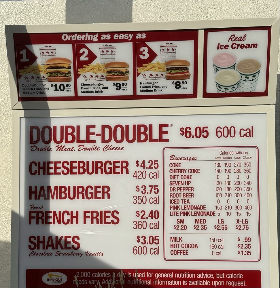 In & Out Pricing for Northern California - August 2024
