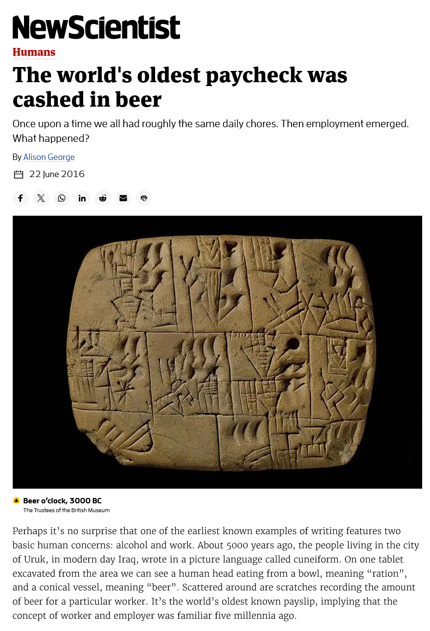 The World's Most Ancient Paycheck: A Glimpse into History