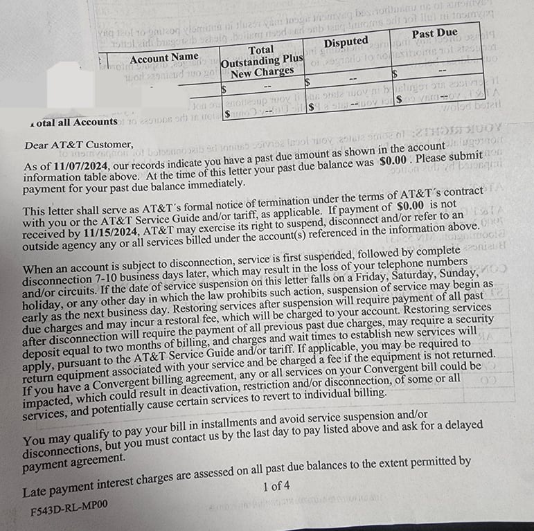A Hilarious Letter Demanding Payment for a Nonexistent Balance of $0.00