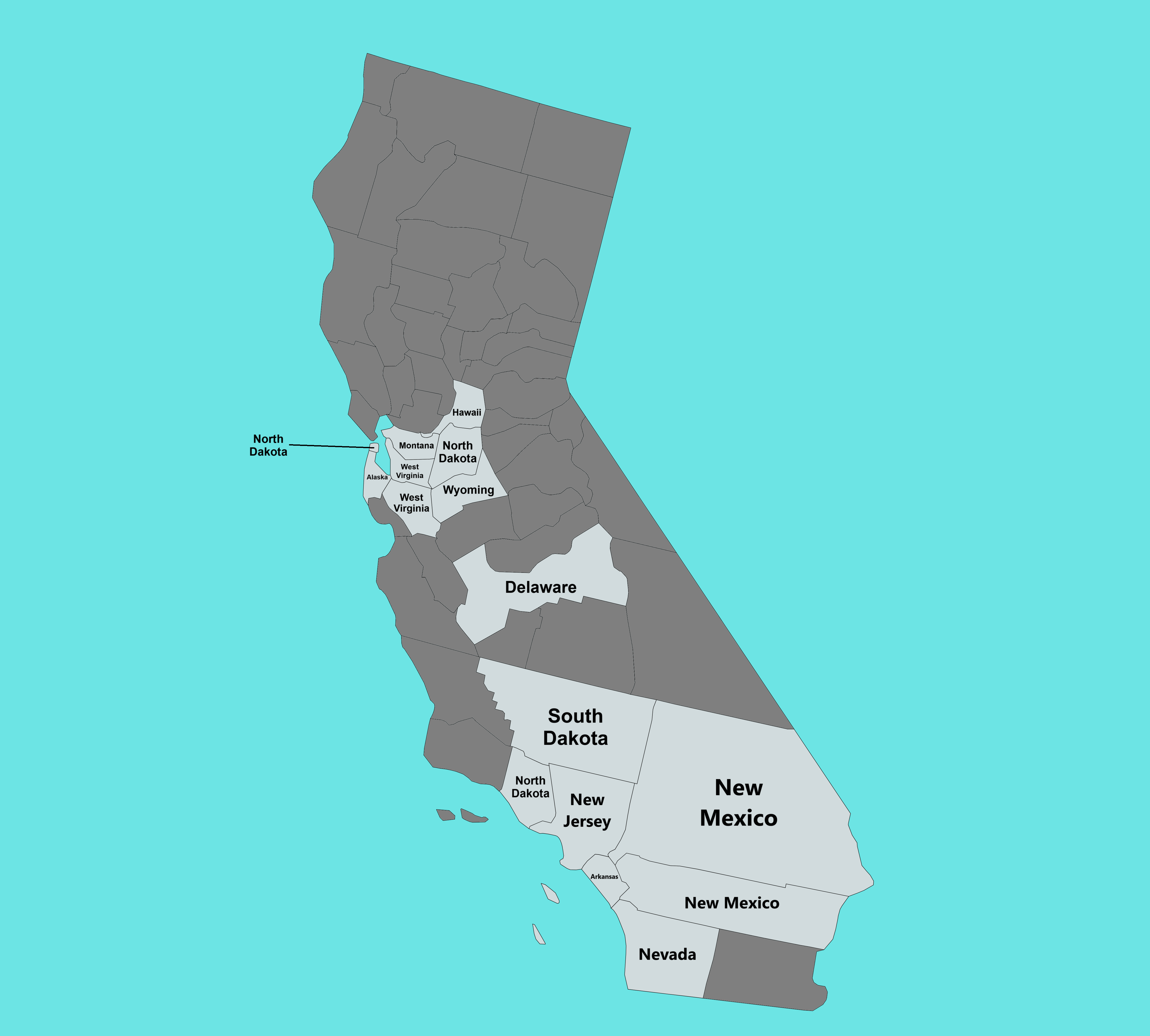 Comparing US States to California's Counties by Population