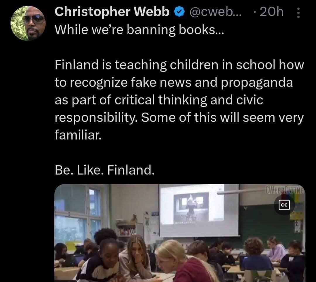 This is a lesson the world needs! Kudos to Finland!