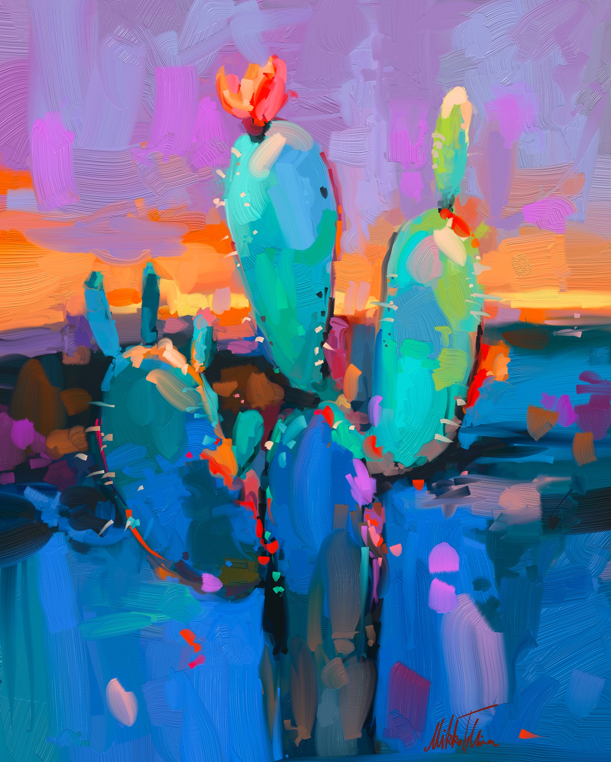 A Stunning Cactus Silhouette Against the Sunset