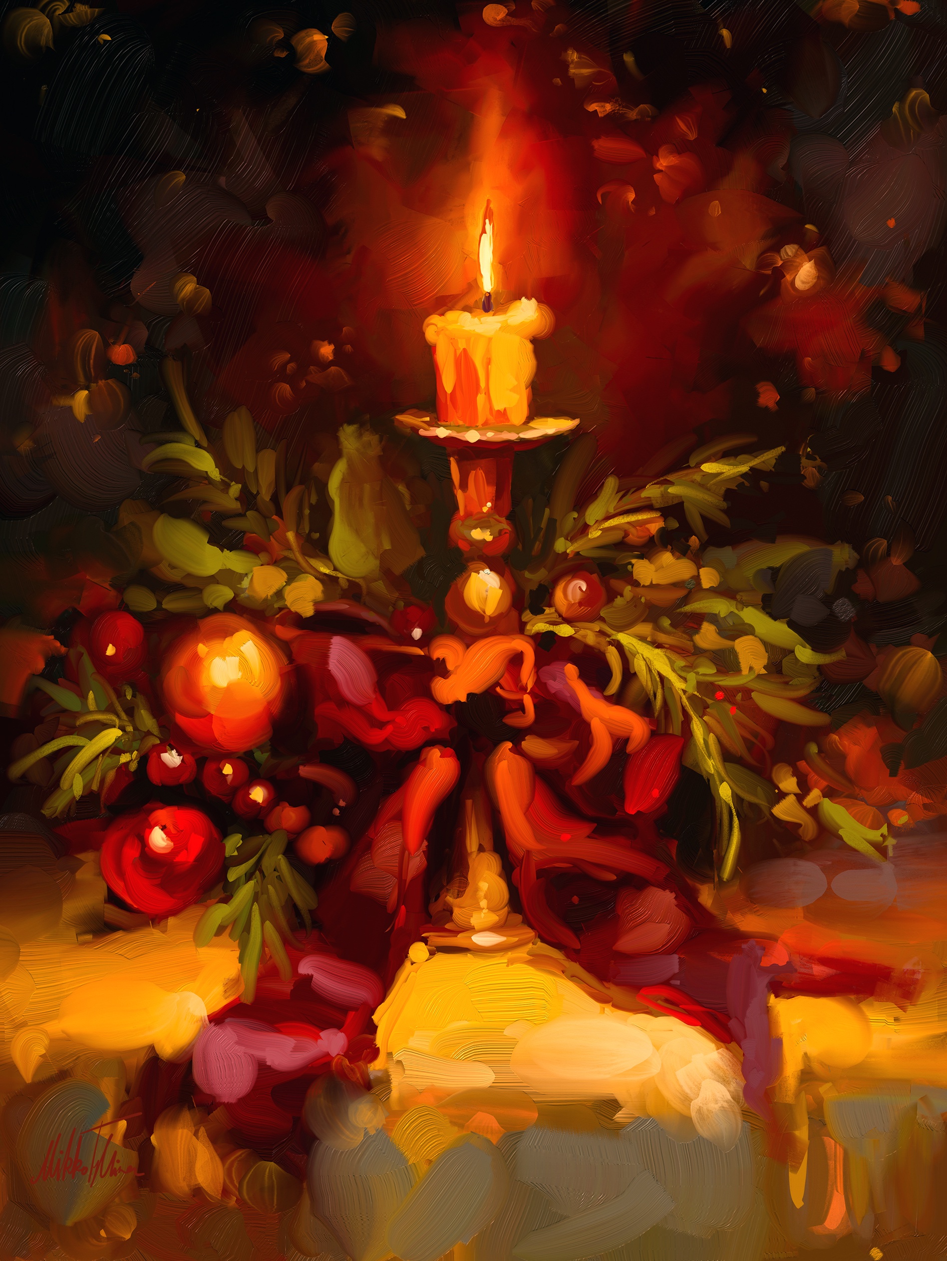 Cozy Holiday Candle Glow