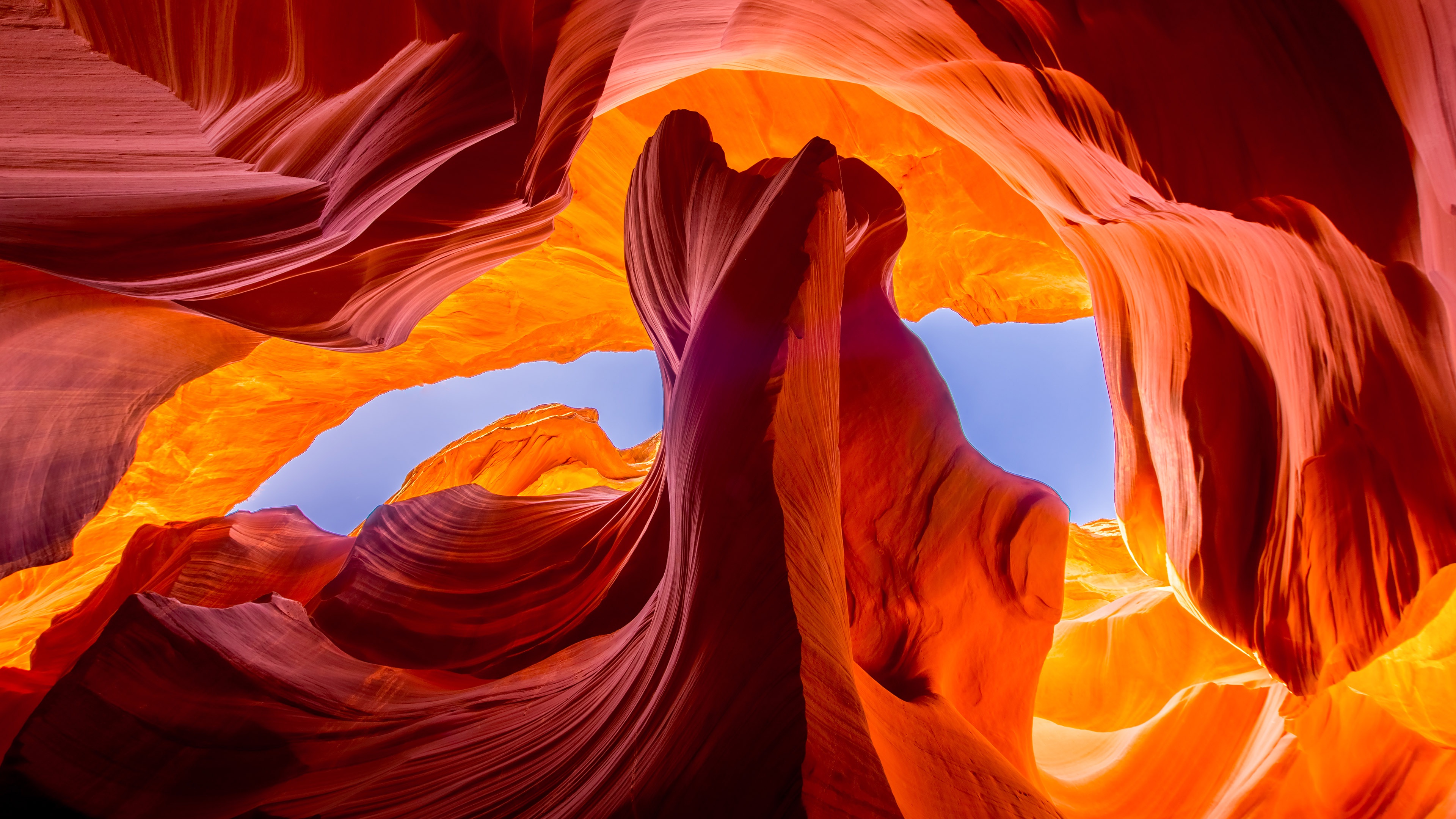 Winding through the twin canyons.