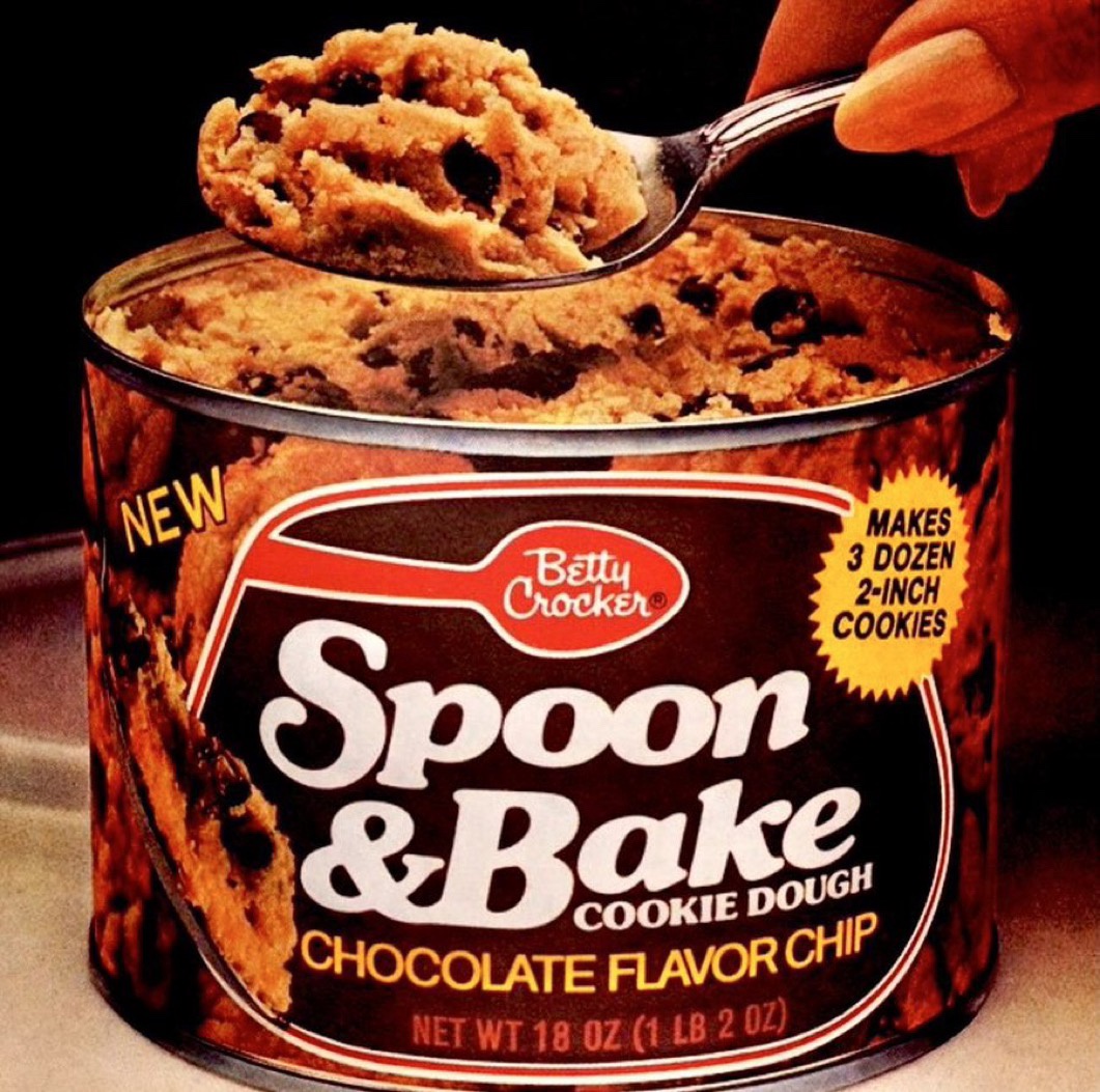 Introducing Betty Crocker's Spoon & Bake Cookie Dough from 1975