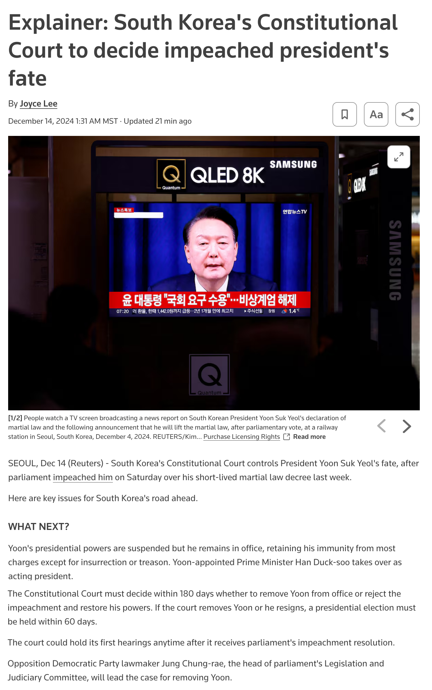 South Korea's Swift Response to a Leader's Attempt to Overthrow Democracy