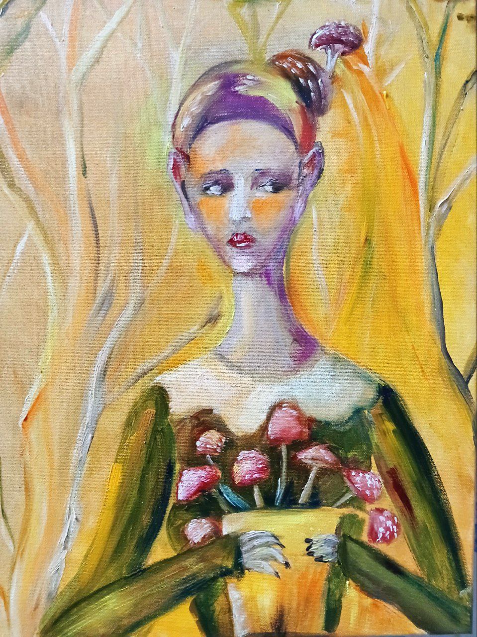 Whimsical Fly Agaric Fairy: My Oil Painting