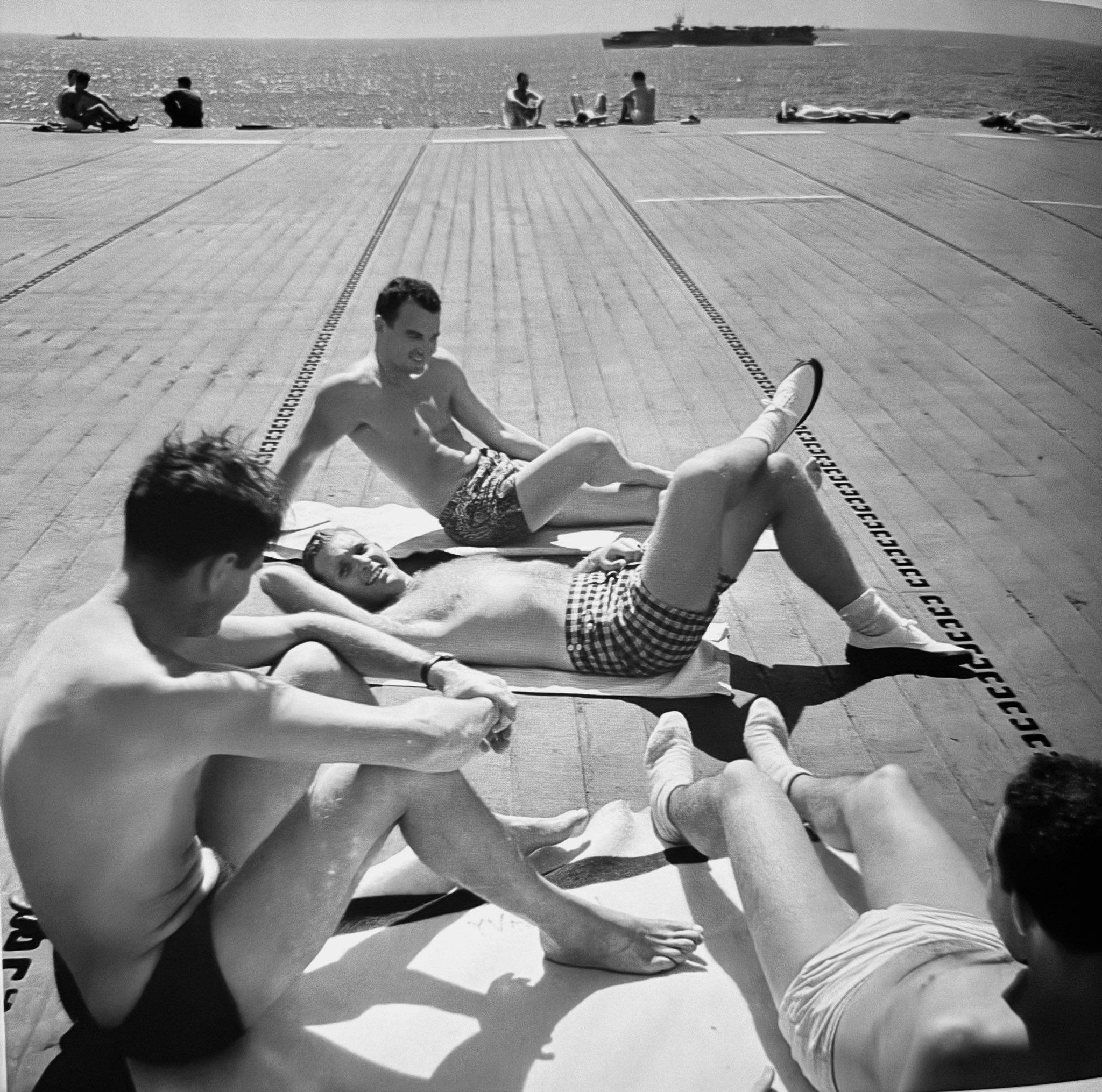 Chilling Out on the USS Yorktown: A Glimpse from July 1944