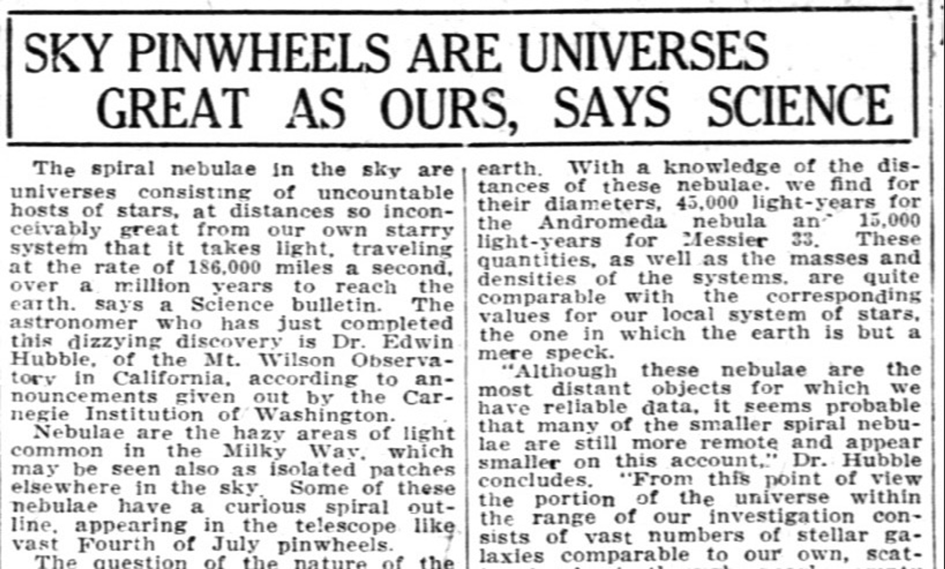 A Century Ago: The Revelation of Our Place in the Cosmos
