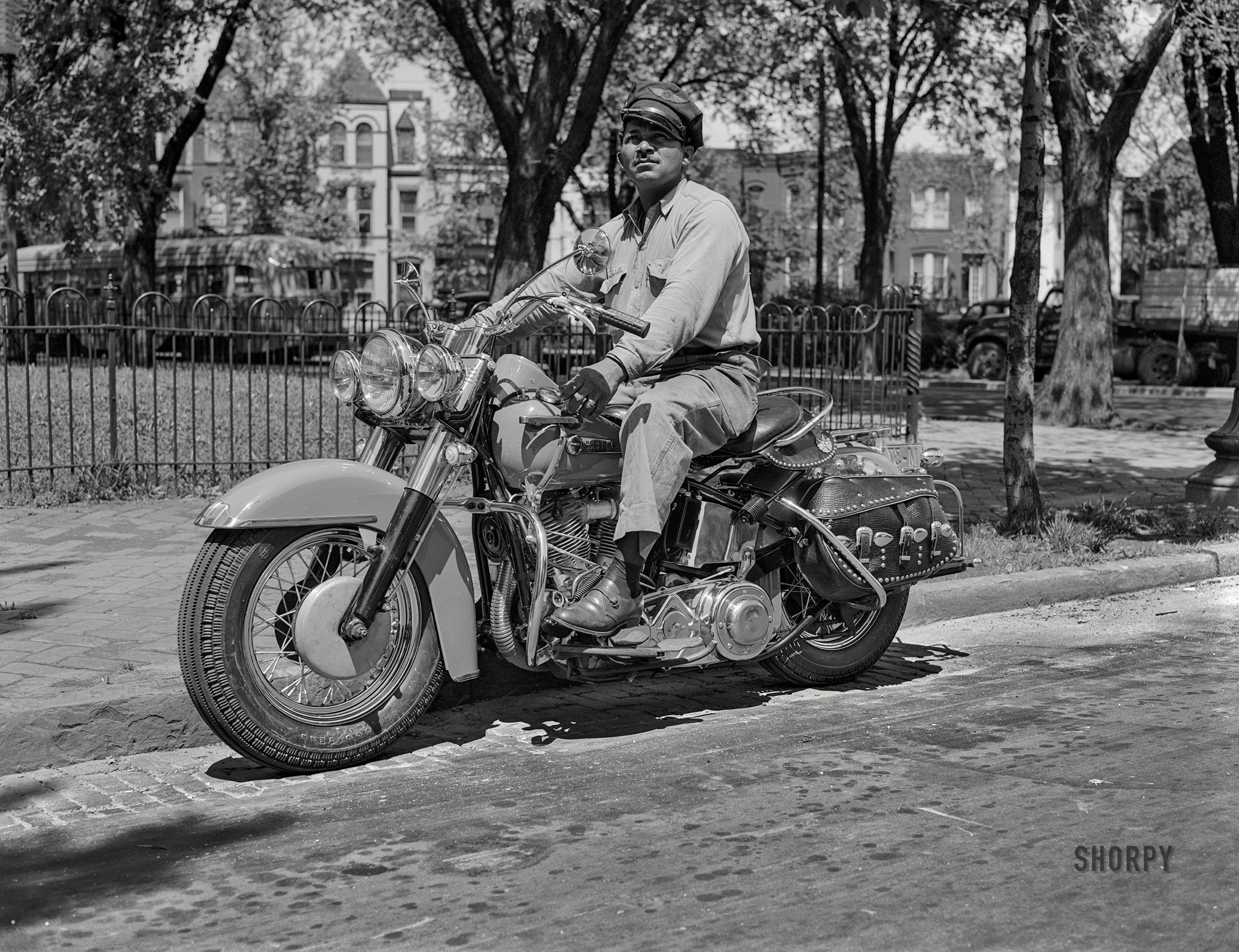 A Glimpse of Charles Farrar on a Harley-Davidson in 1949