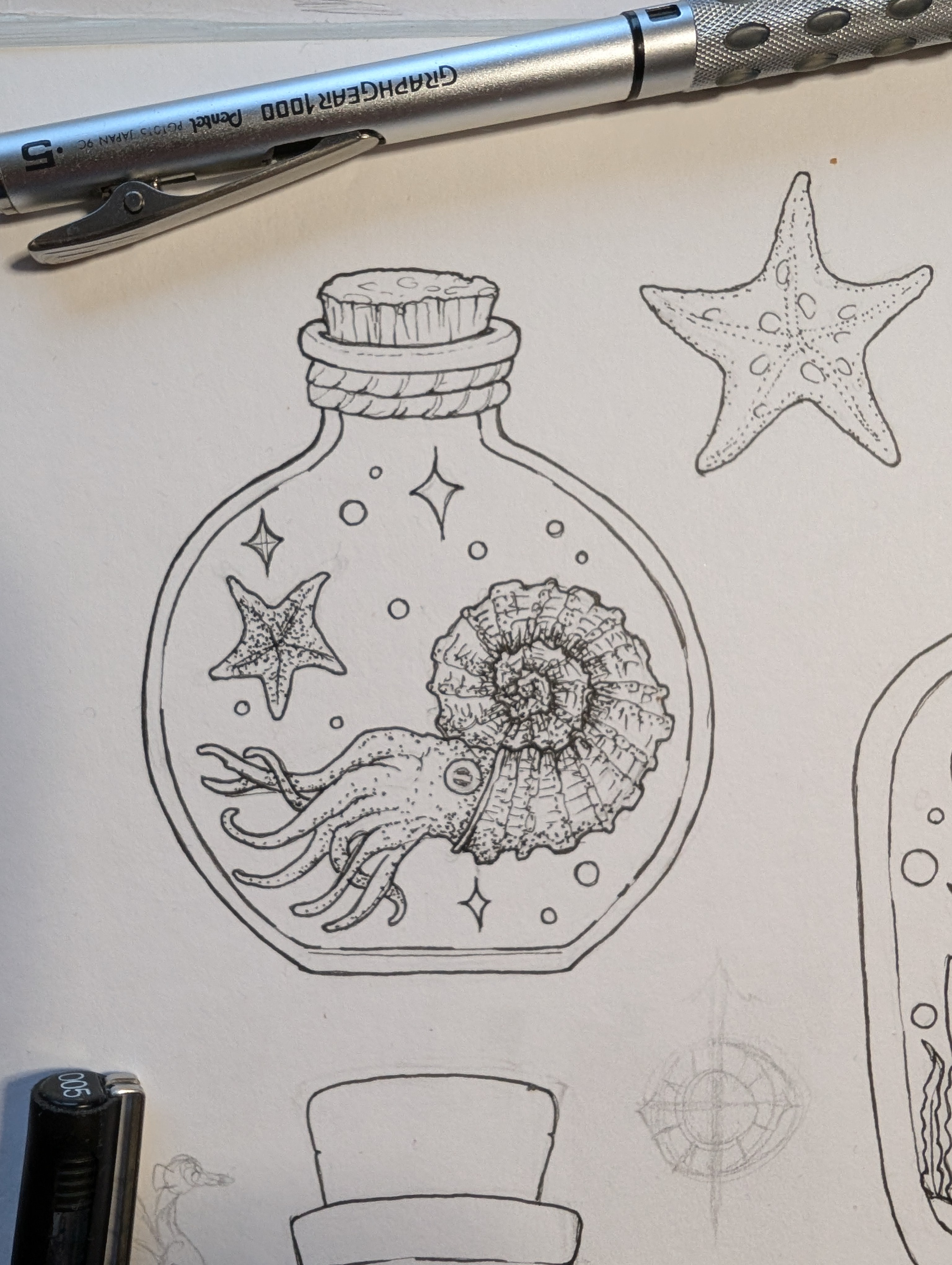 Wrapping Up Some Intricate Nautical Ink Illustrations