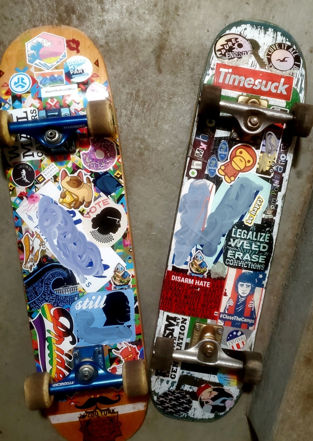 Check Out My Boards, Now Decked Out with Stickers!