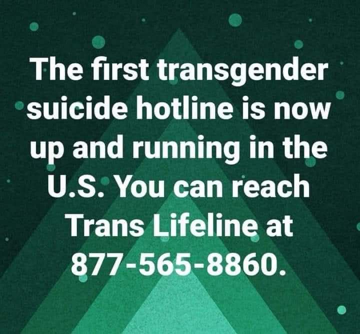 Important Resource: Trans Suicide Hotline