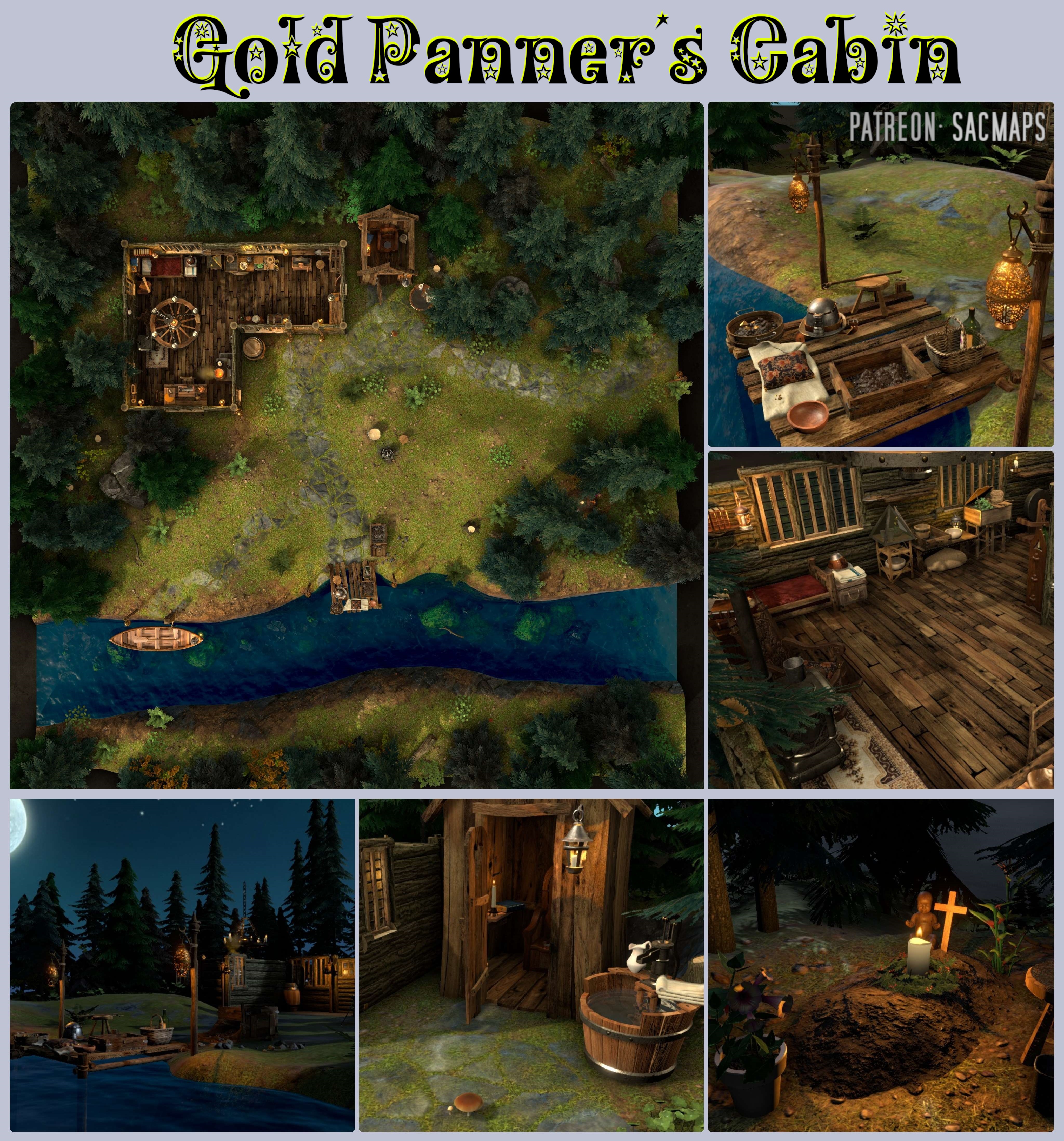 Discover the Goldpanner's Cabin: Free DnD and TTRPG Maps