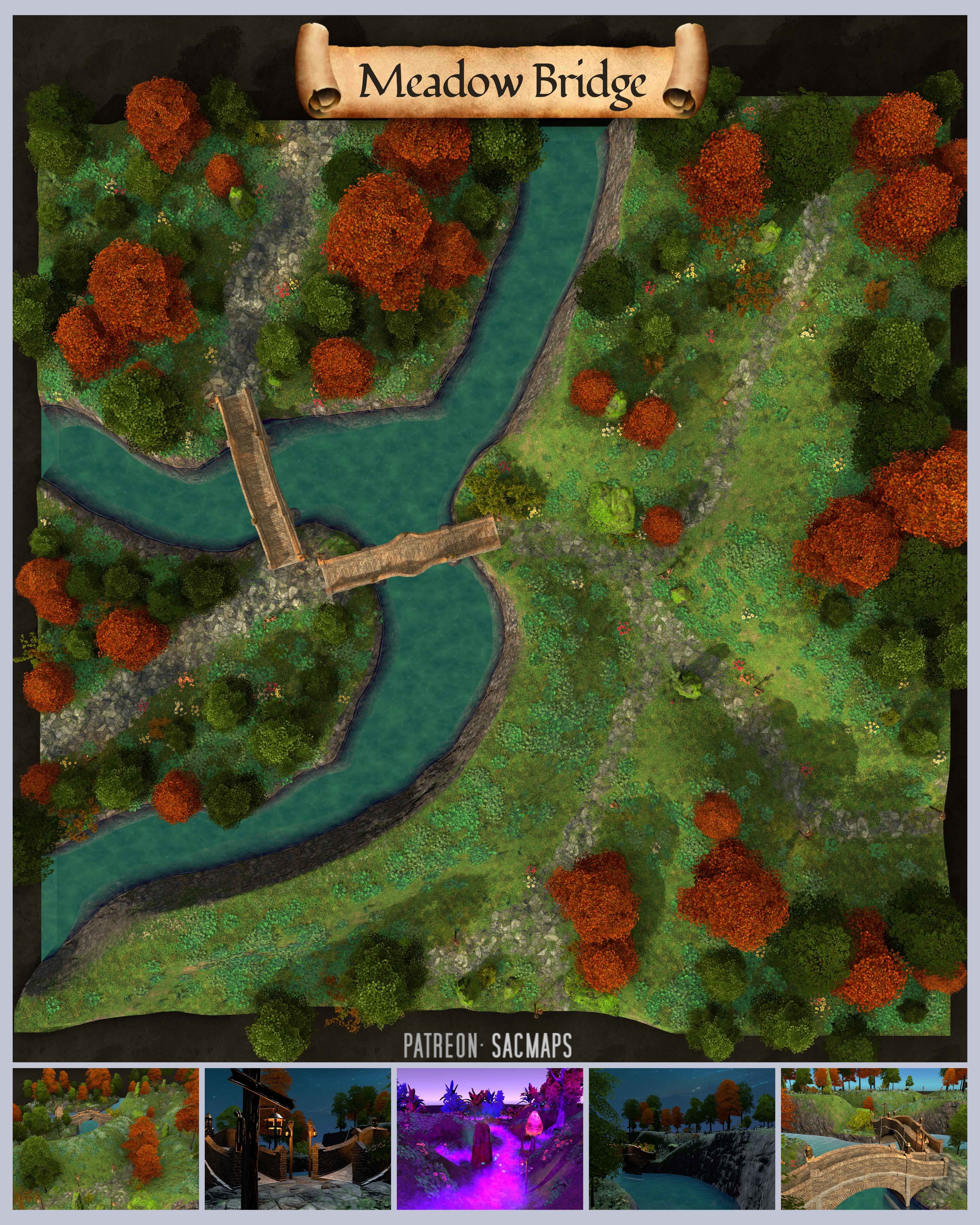 Explore Meadow Bridge: Free DnD and TTRPG Maps Await!