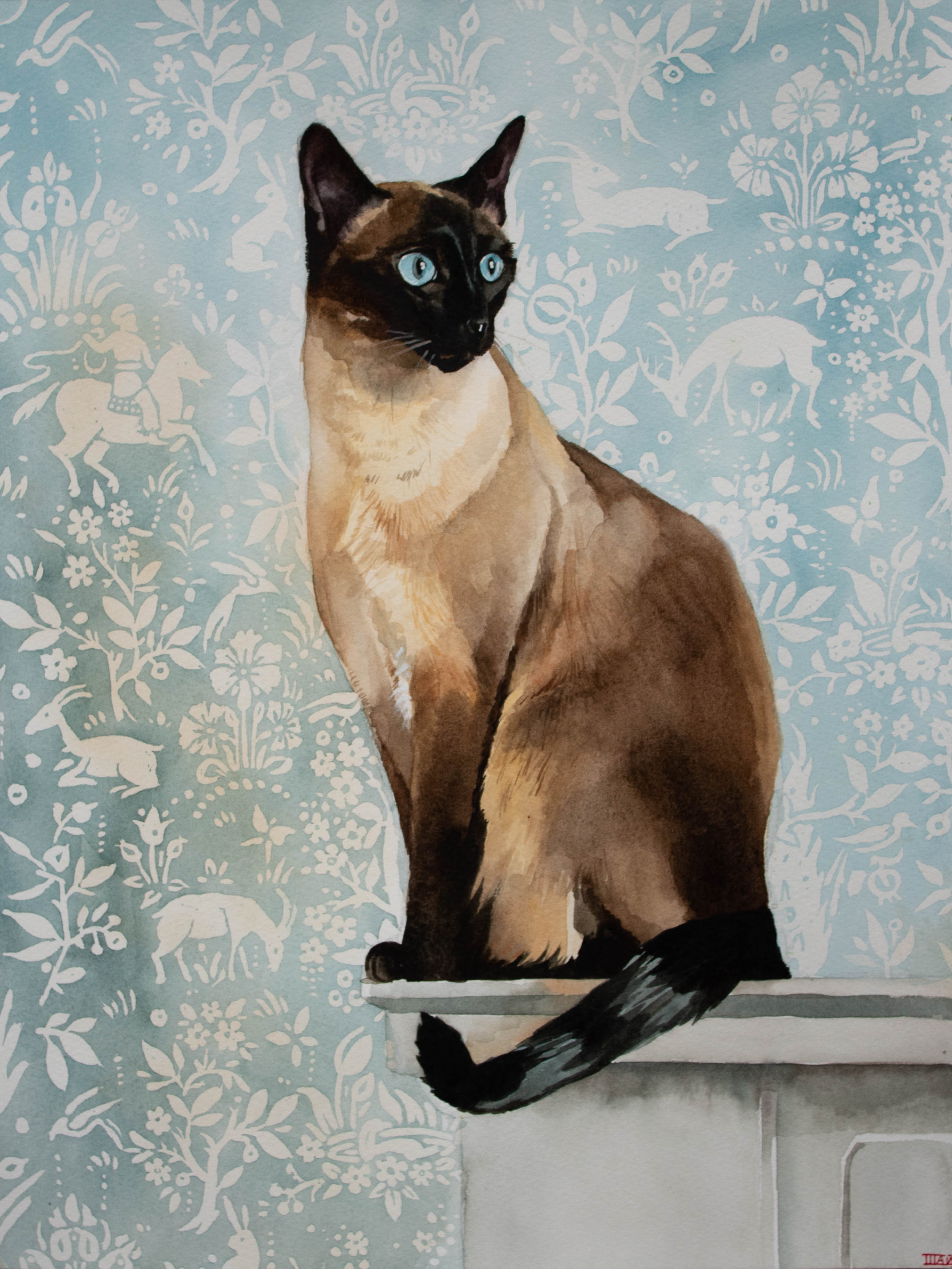 A Purr-fect Watercolor Tribute to Caturday!