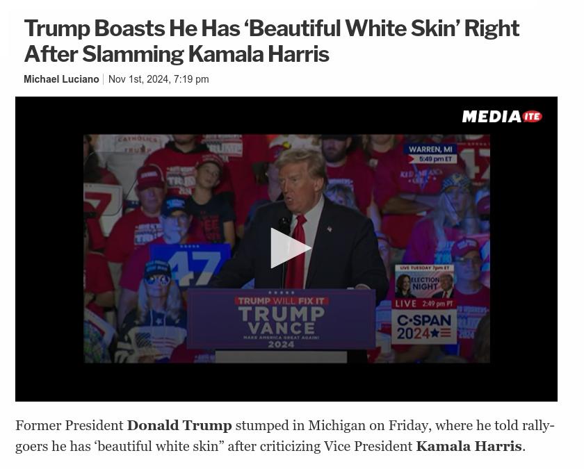 Looks like he can't tell the difference between white and orange