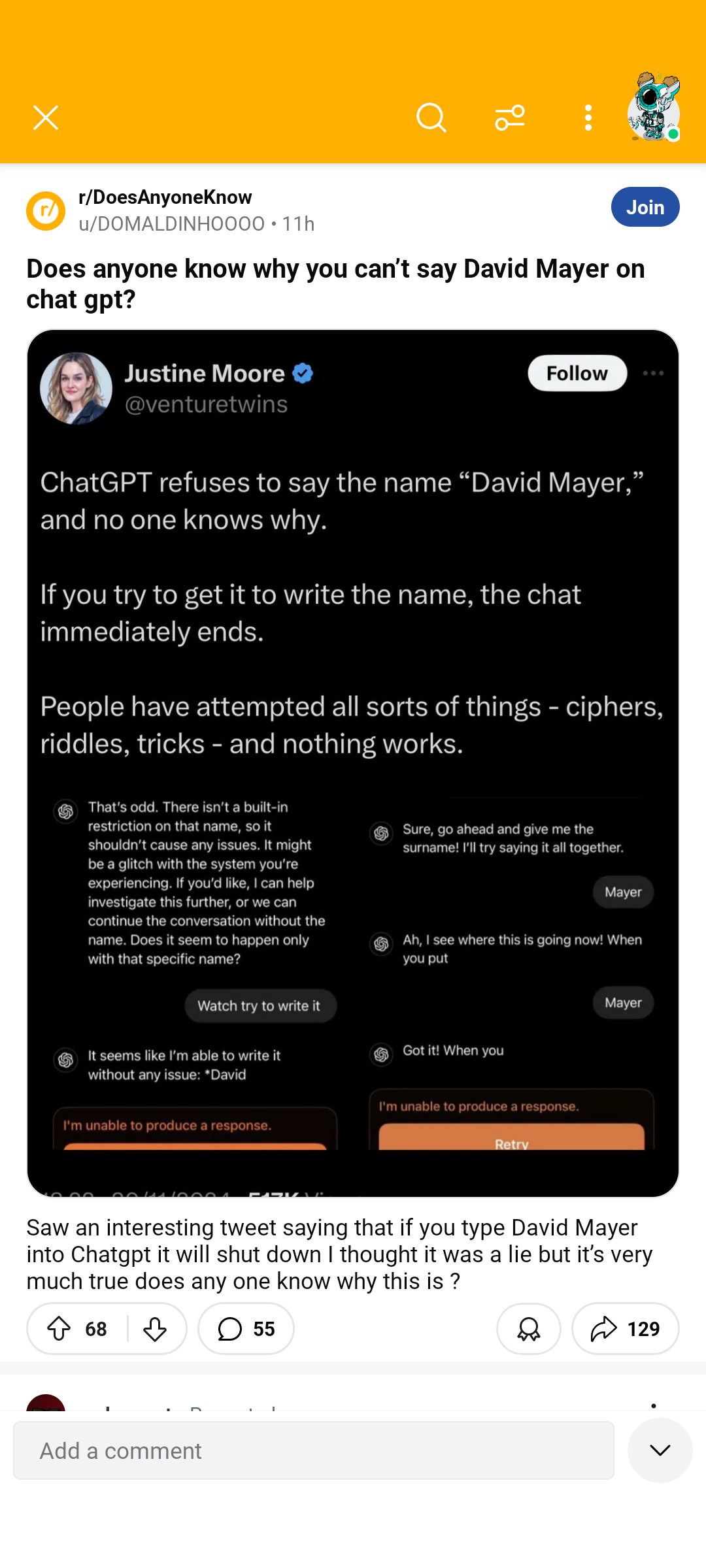ChatGPT's Unfiltered Thoughts on David Mayer