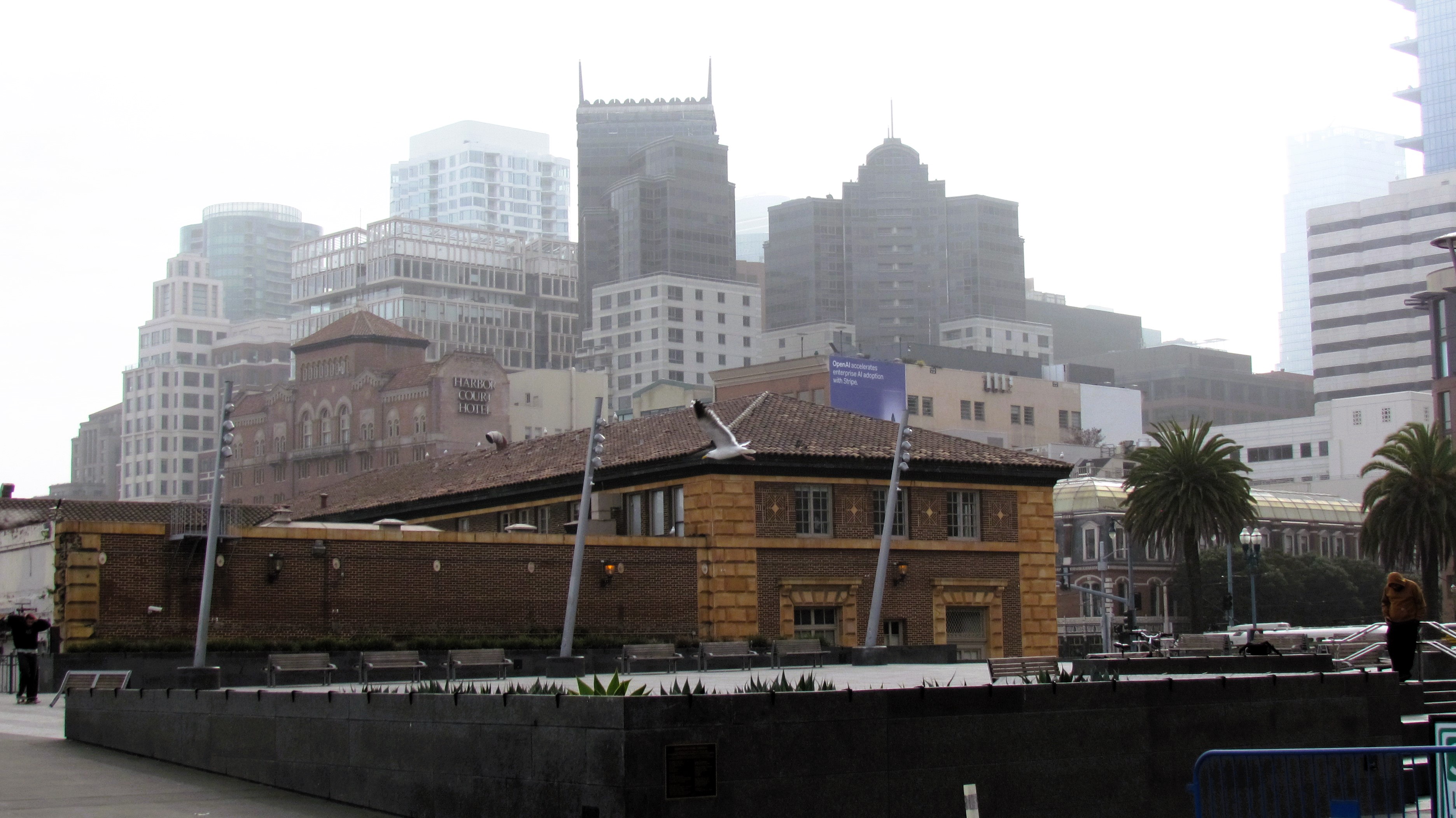 A Gloomy Day at the Waterfront: Grey Skies and Mist