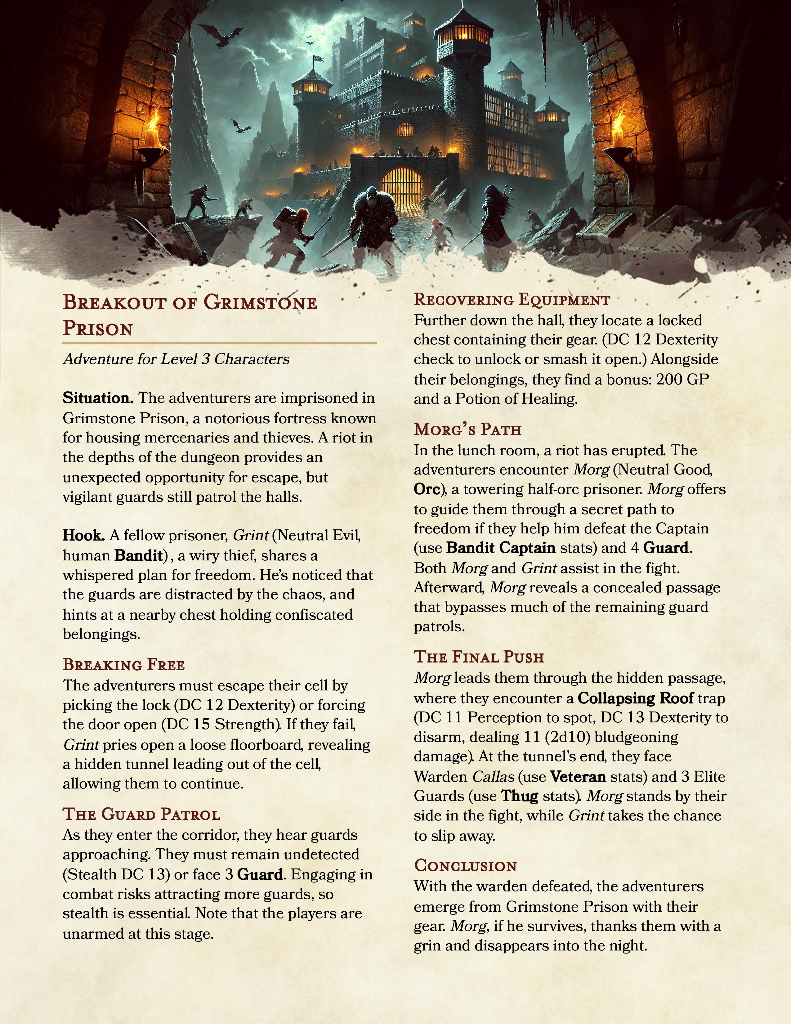 Embark on a Thrilling Level 3 Adventure: Escape from Grimstone Prison