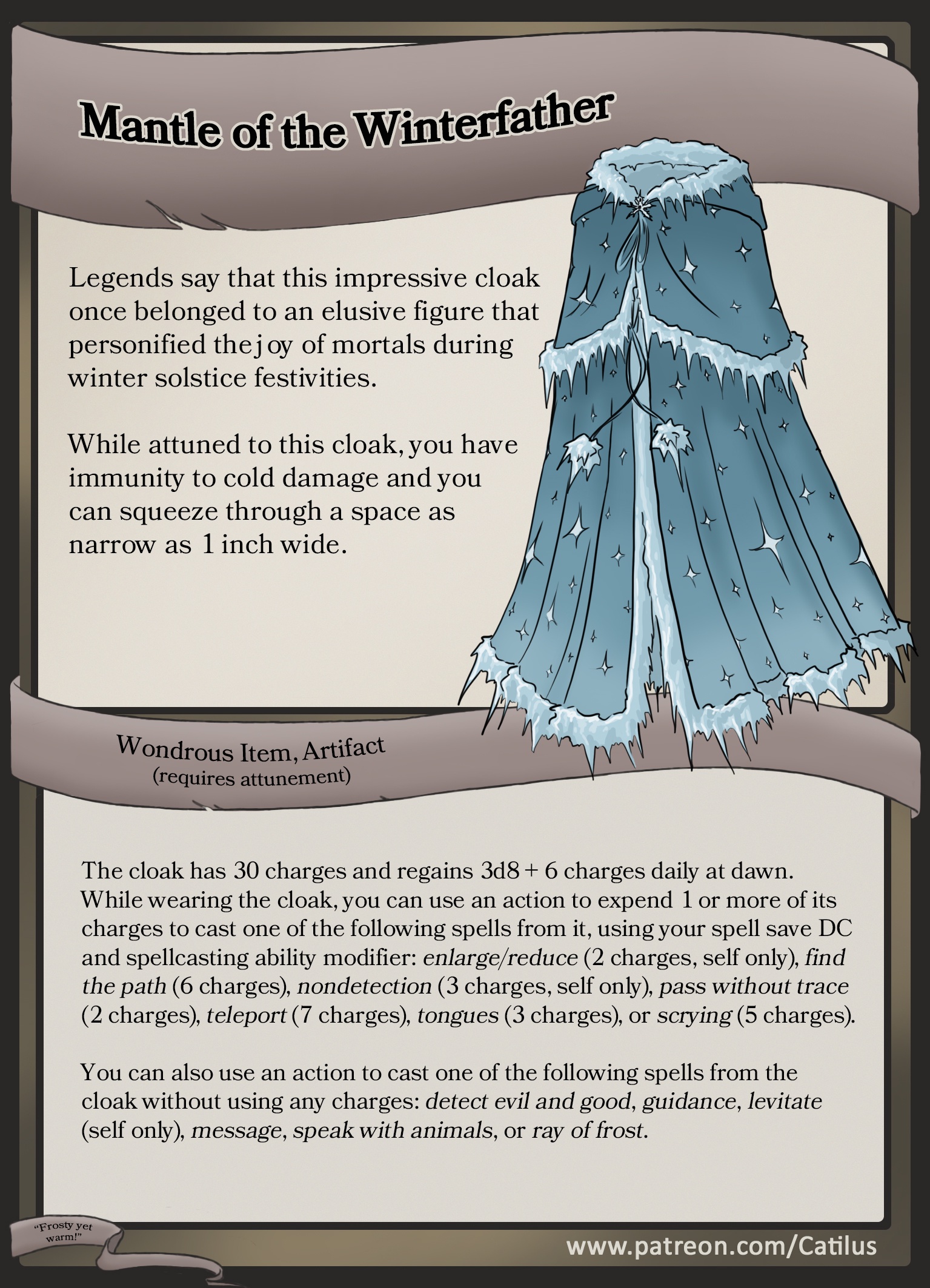 Unleashing the Mantle of the Winterfather – a must-have D&D item!