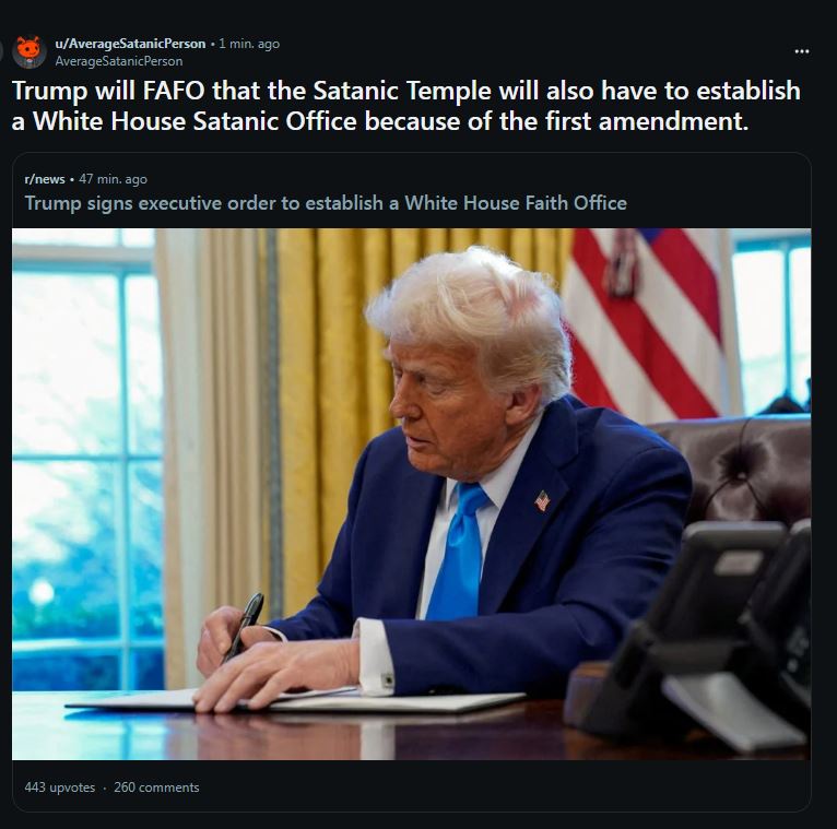 The Satanic Temple is making its way to the White House! Exciting times!